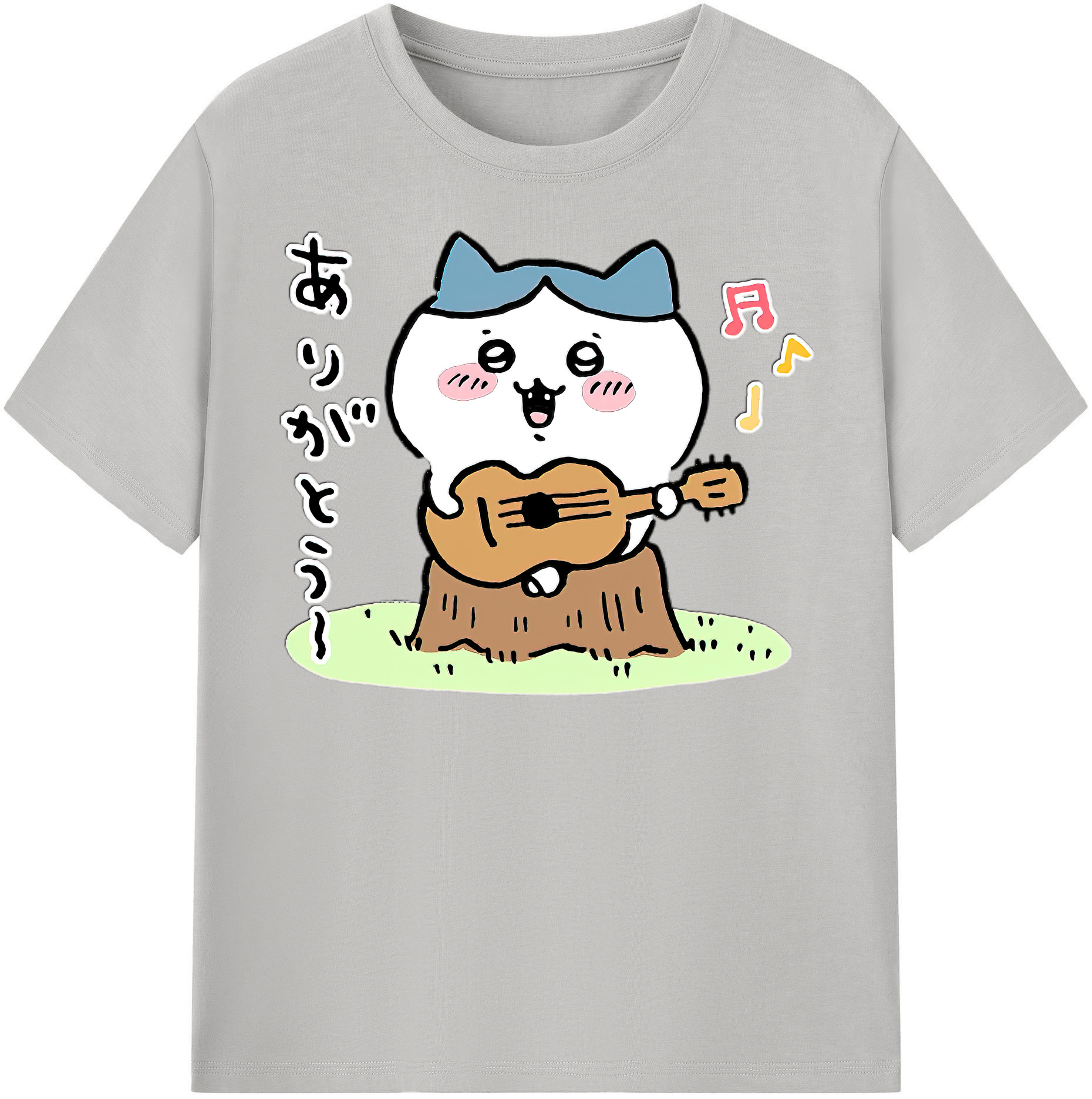 （画像用） ちいかわ ハチワレ Chii-kawa hachiware レディースカジュアルプリントTシャツ（綿100％）