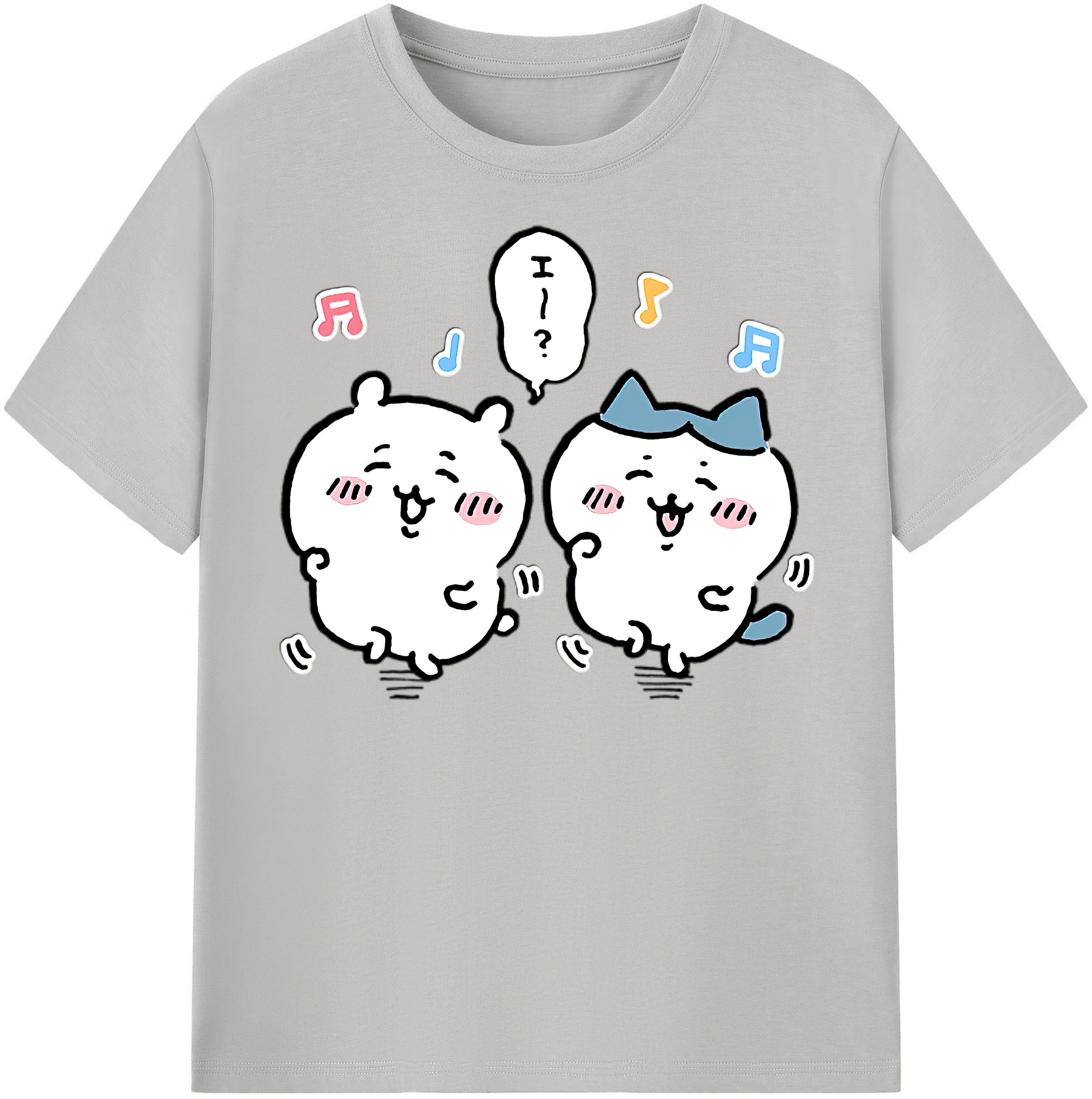 （画像用） ちいかわ ハチワレ Chii-kawa hachiware レディースカジュアルプリントTシャツ（綿100％）