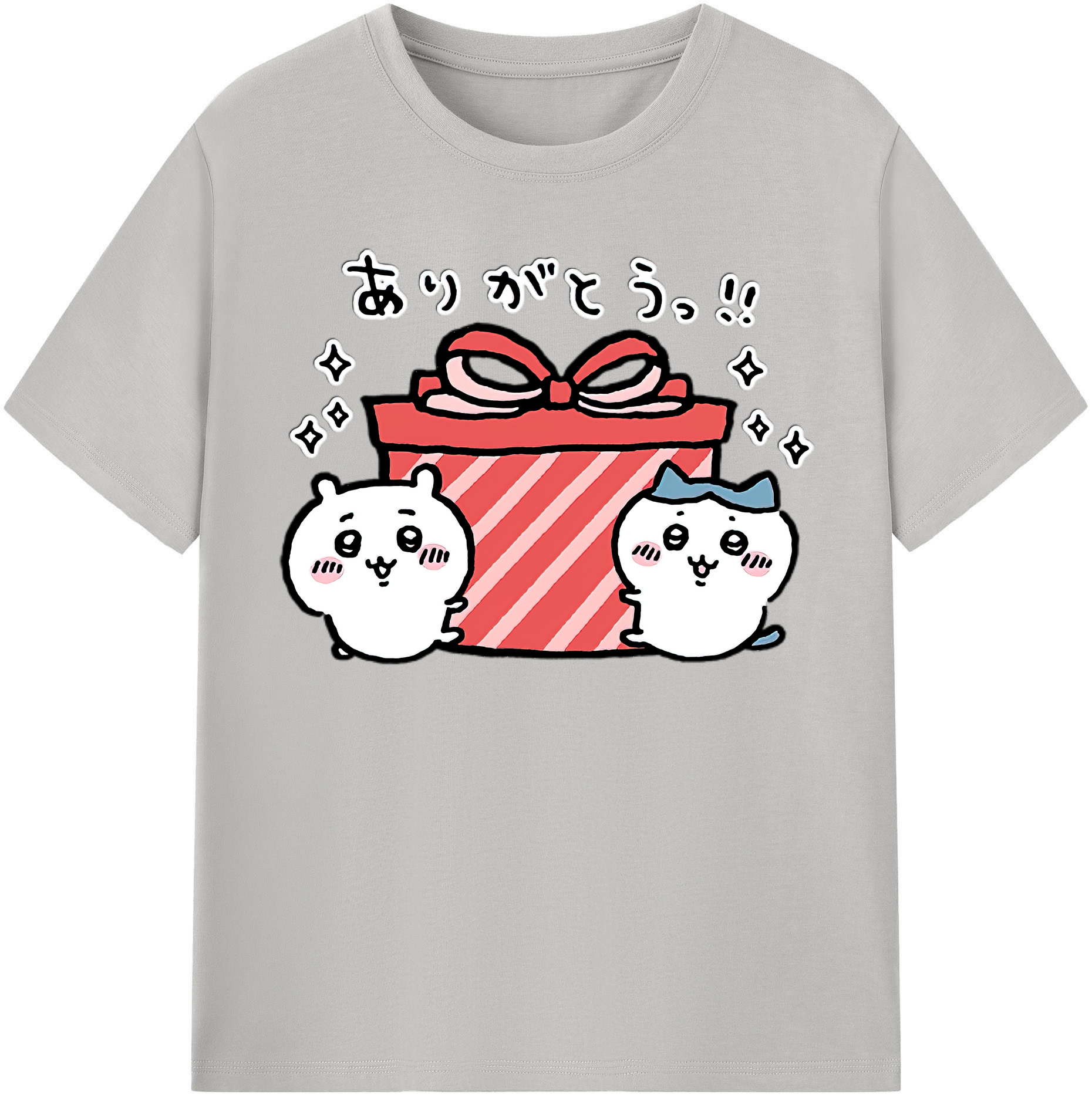 （画像用） ちいかわ ハチワレ Chii-kawa hachiware レディースカジュアルプリントTシャツ（綿100％）