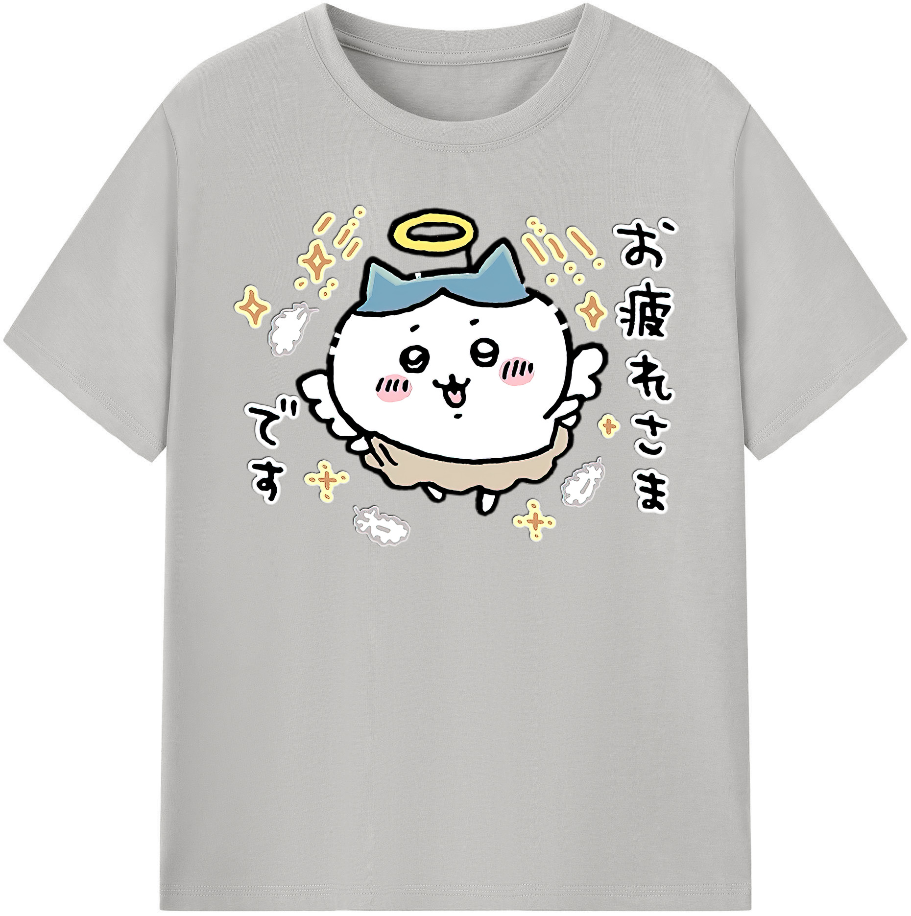 （画像用） ちいかわ ハチワレ Chii-kawa hachiware レディースカジュアルプリントTシャツ（綿100％）
