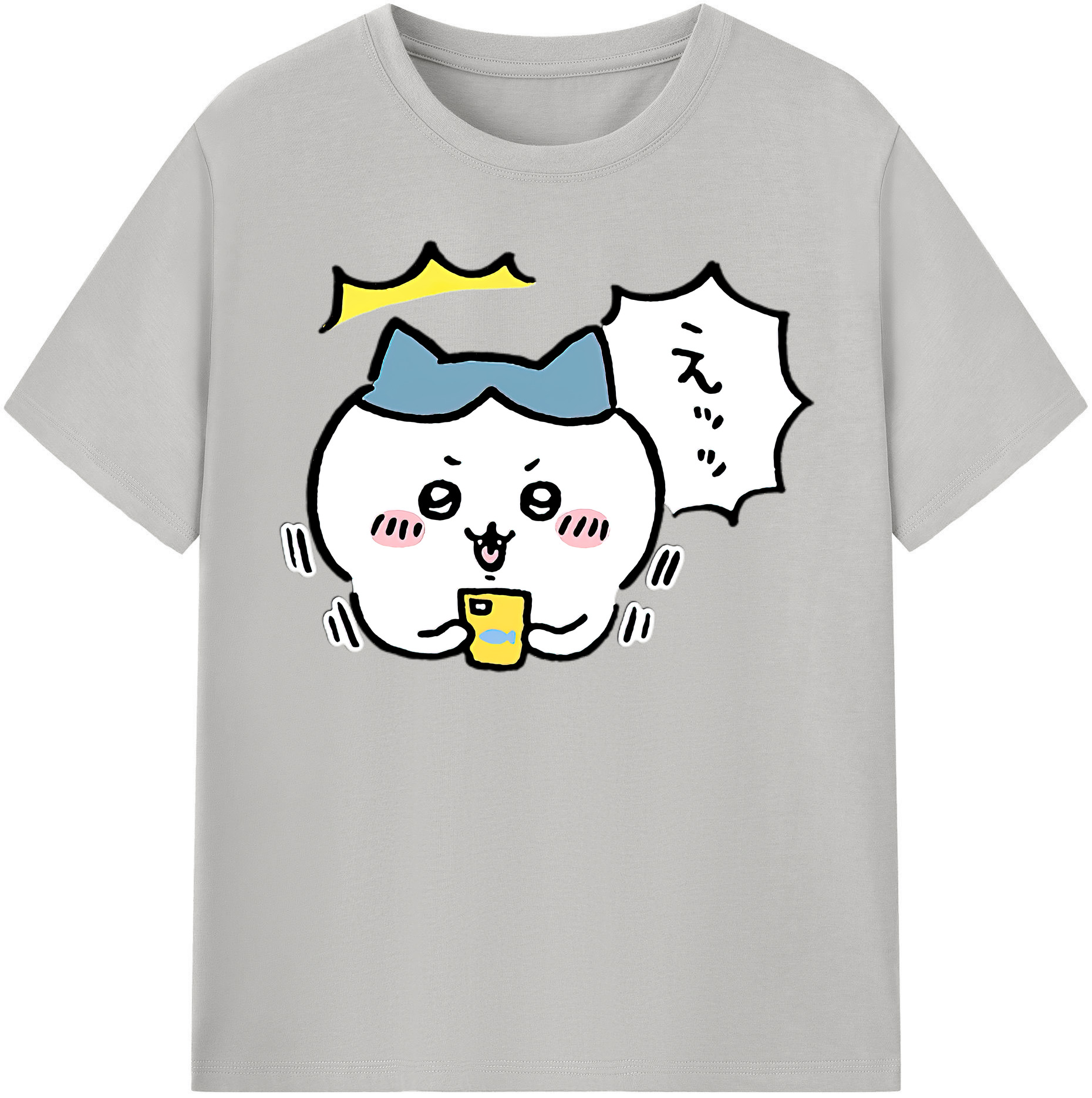（画像用） ちいかわ ハチワレ Chii-kawa hachiware レディースカジュアルプリントTシャツ（綿100％）