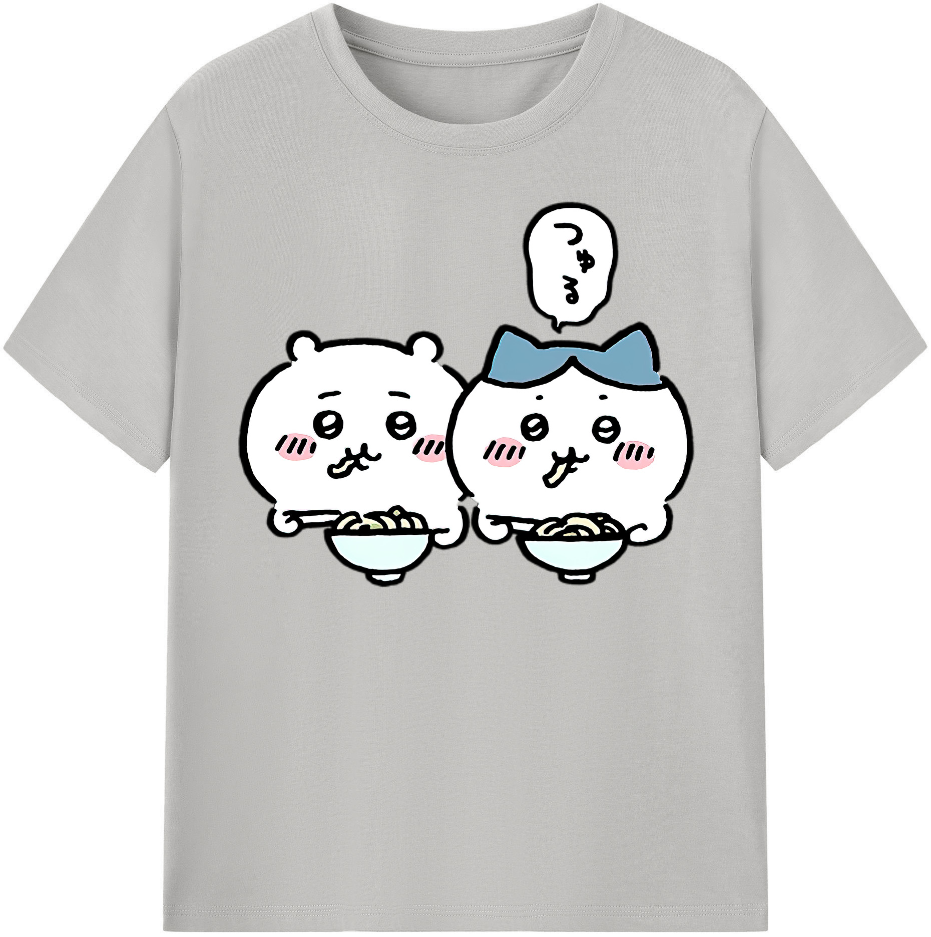 （画像用） ちいかわ ハチワレ Chii-kawa hachiware レディースカジュアルプリントTシャツ（綿100％）