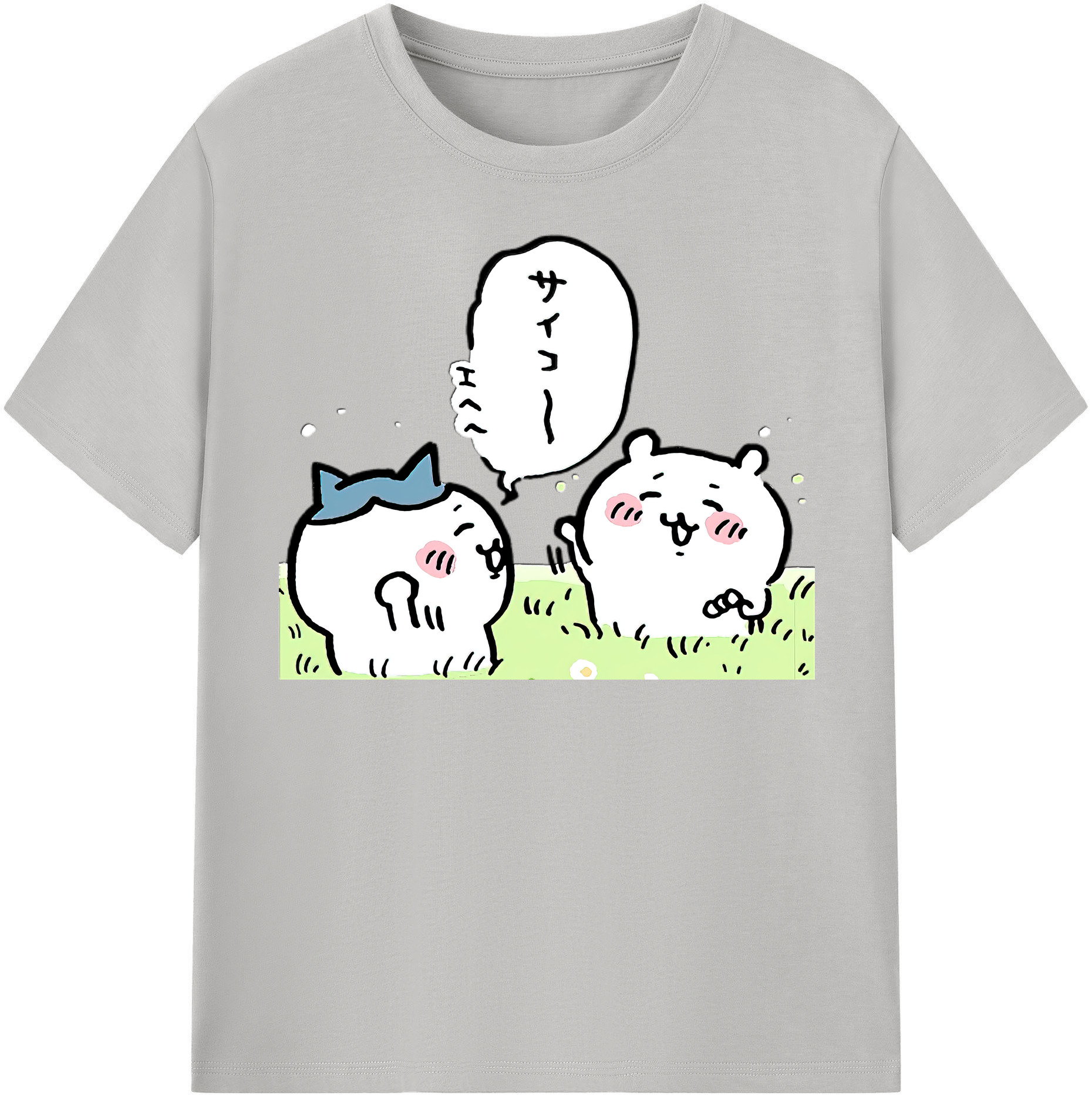 （画像用） ちいかわ ちいかわ Chii-kawa chiikawa レディースカジュアルプリントTシャツ（綿100％）