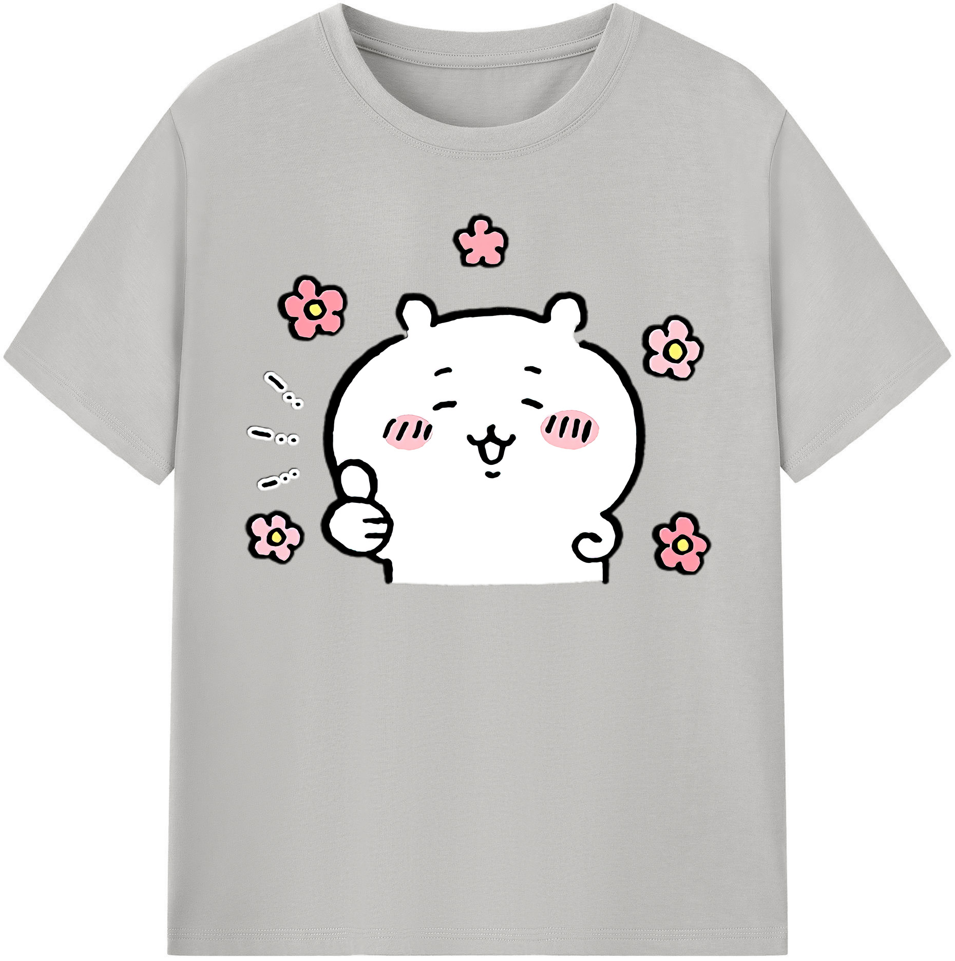 （画像用） ちいかわ ちいかわ Chii-kawa chiikawa レディースカジュアルプリントTシャツ（綿100％）