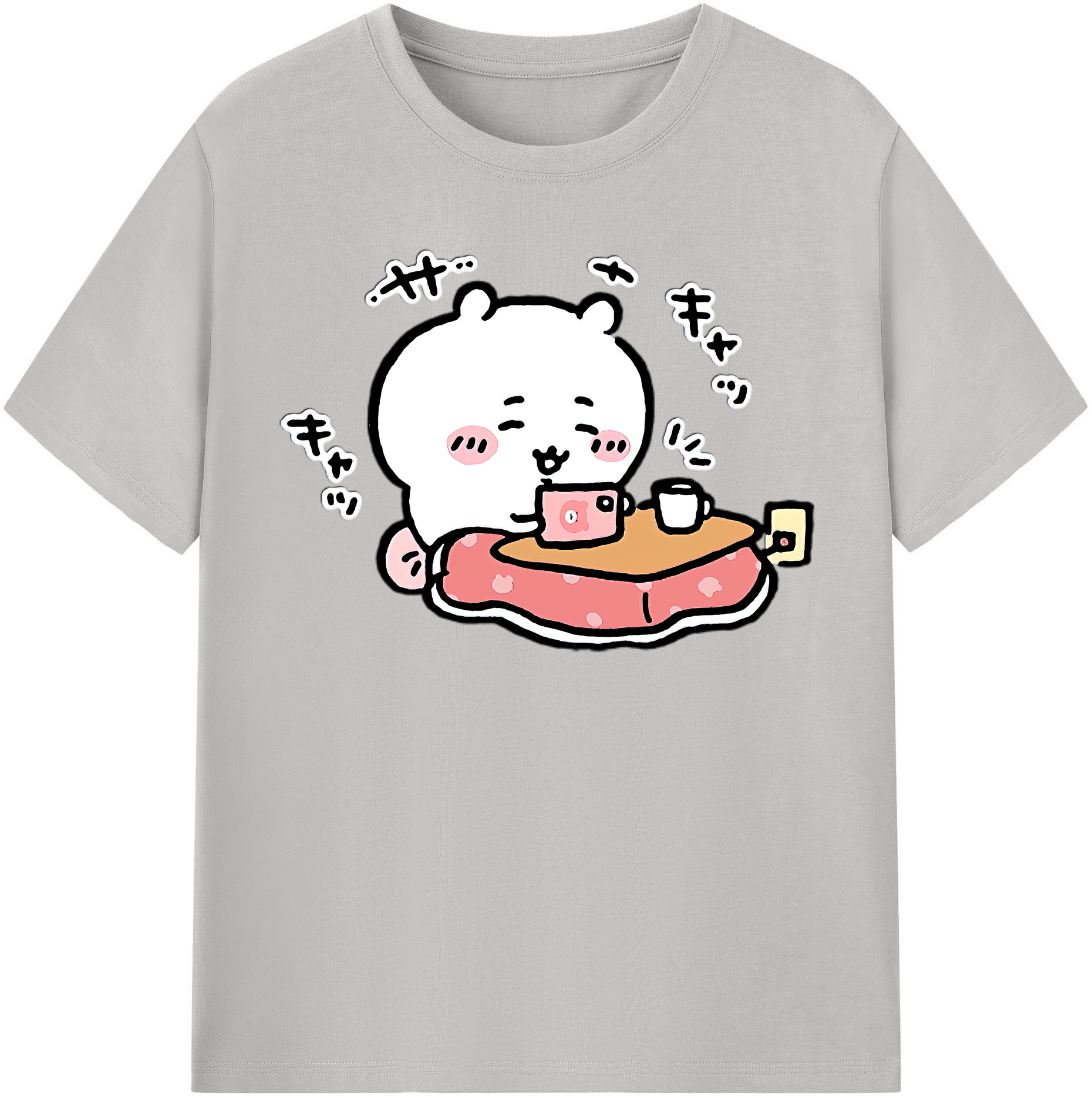 （画像用） ちいかわ ちいかわ Chii-kawa chiikawa レディースカジュアルプリントTシャツ（綿100％）