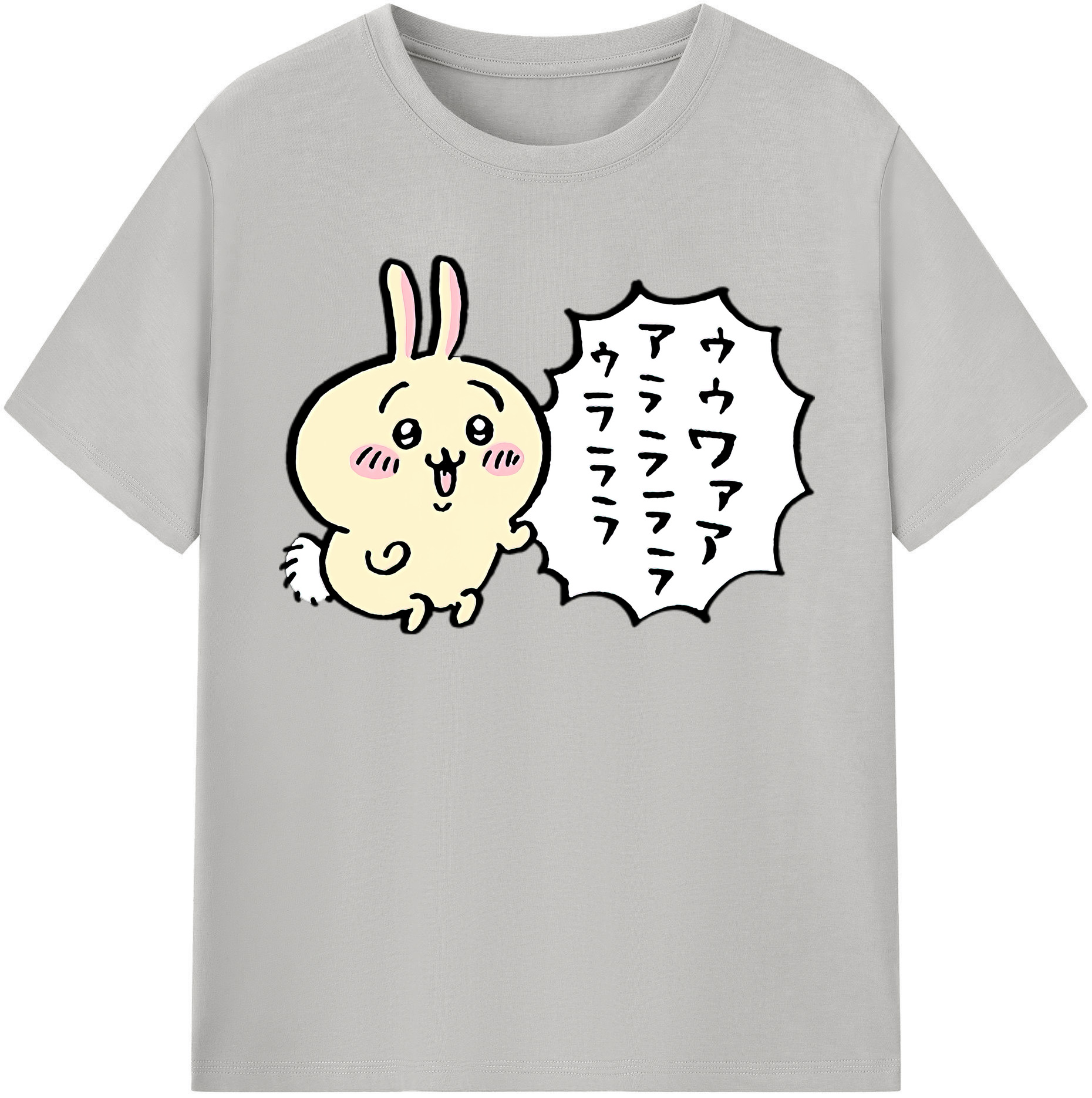 （画像用） ちいかわ うさぎ Chii-kawa usagi レディースカジュアルプリントTシャツ（綿100％）