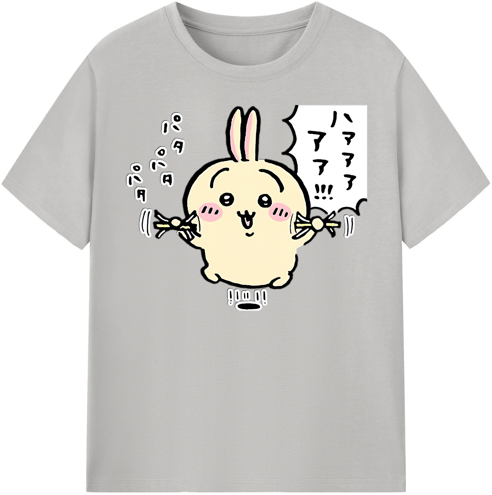 （画像用） ちいかわ うさぎ Chii-kawa usagi レディースカジュアルプリントTシャツ（綿100％）