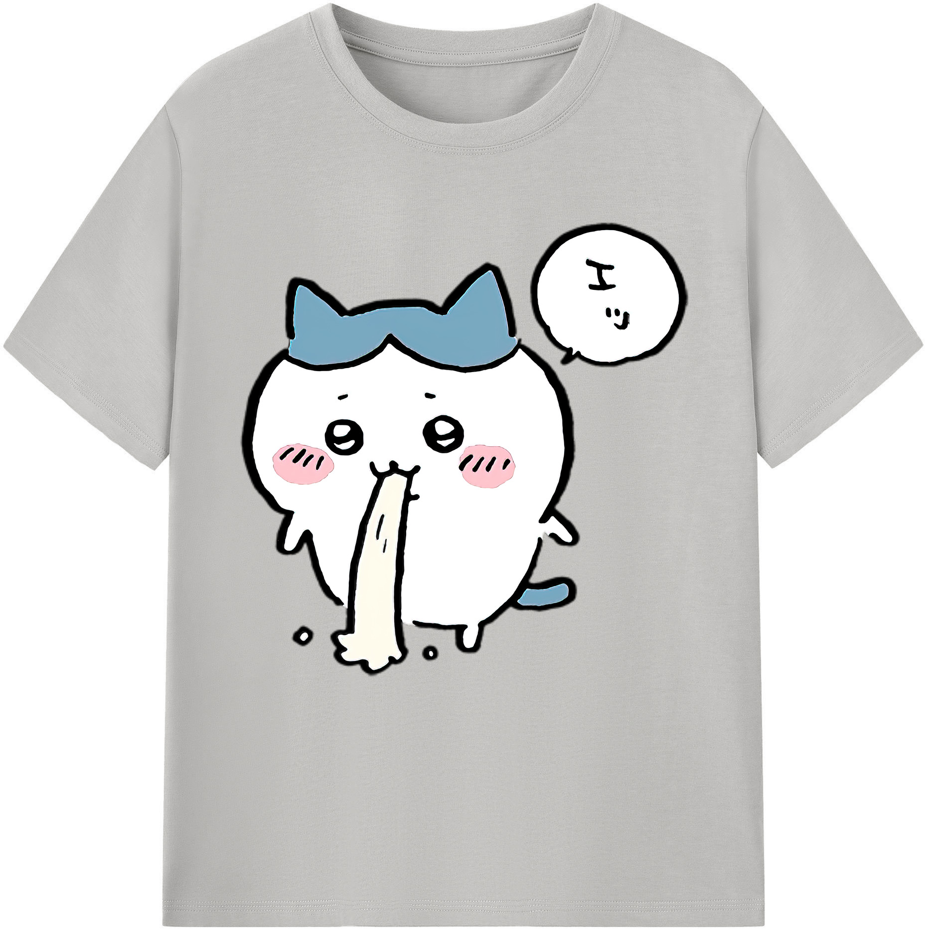 （画像用） ちいかわ ハチワレ Chii-kawa hachiware レディースカジュアルプリントTシャツ（綿100％）