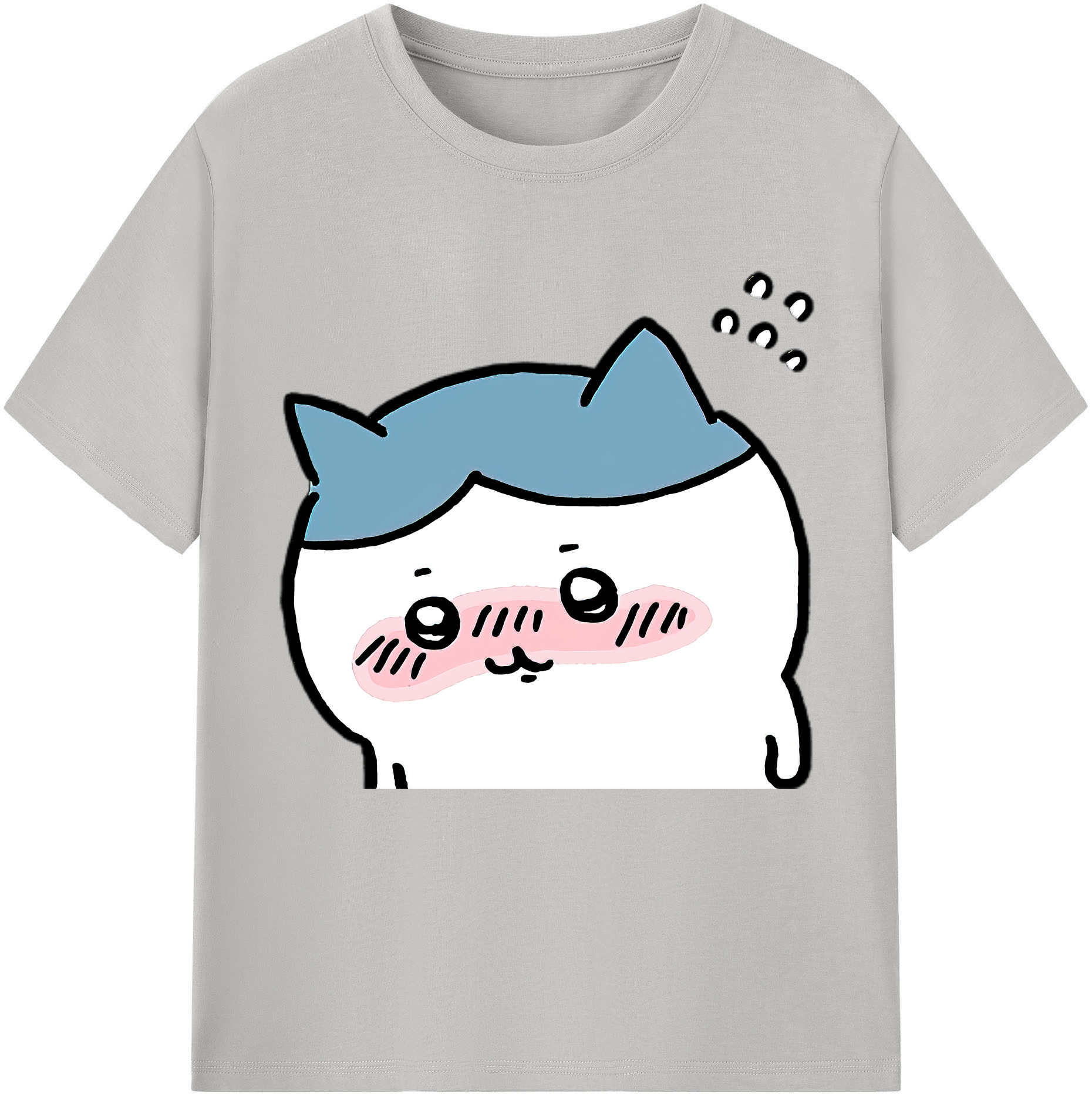 （画像用） ちいかわ ハチワレ Chii-kawa hachiware レディースカジュアルプリントTシャツ（綿100％）