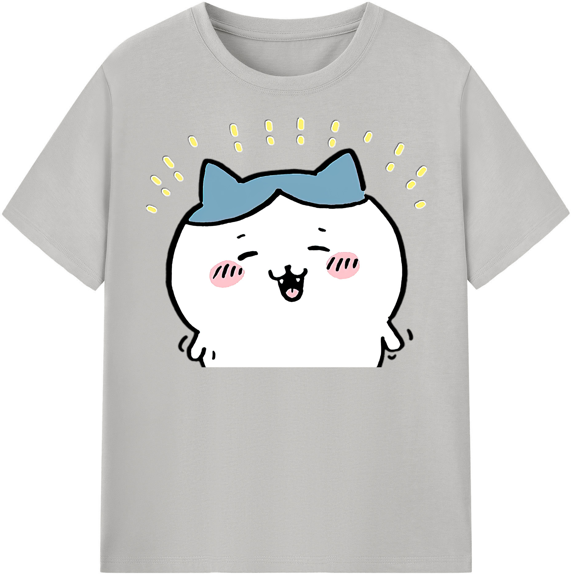 （画像用） ちいかわ ハチワレ Chii-kawa hachiware レディースカジュアルプリントTシャツ（綿100％）