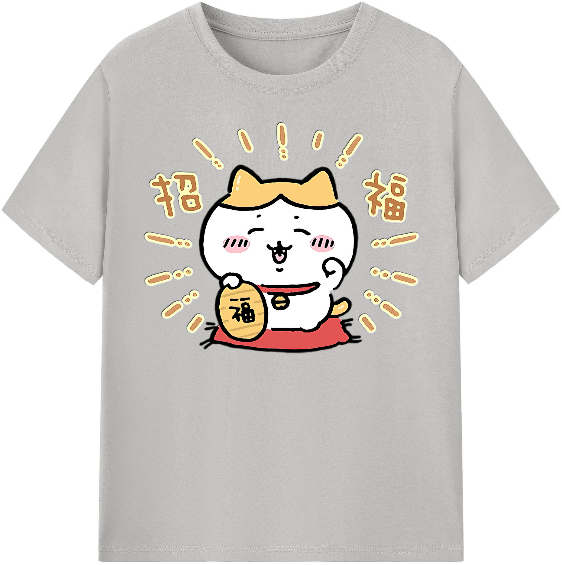 （画像用） ちいかわ ハチワレ Chii-kawa hachiware レディースカジュアルプリントTシャツ（綿100％）