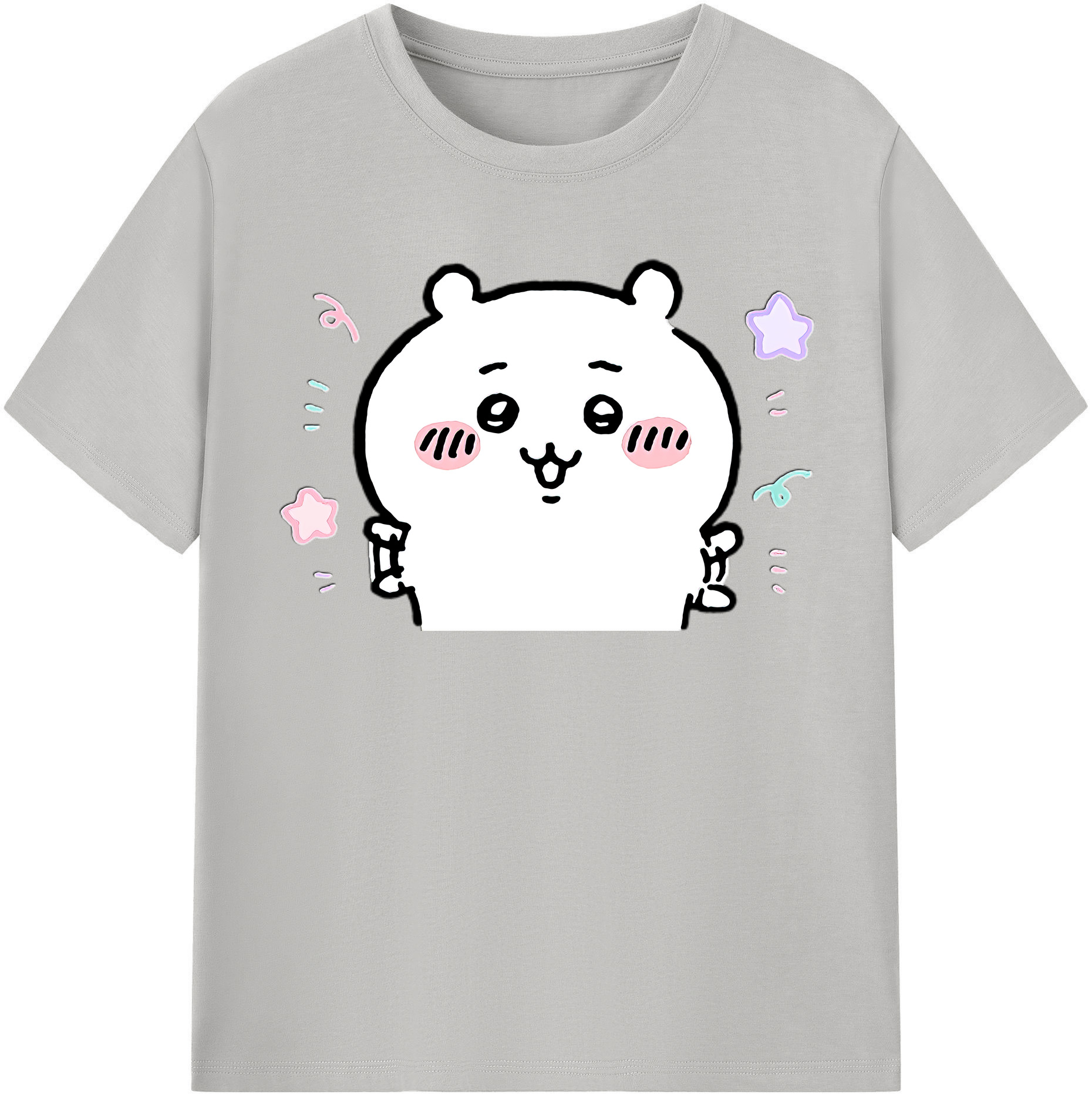 （画像用） ちいかわ ちいかわ Chii-kawa chiikawa レディースカジュアルプリントTシャツ（綿100％）