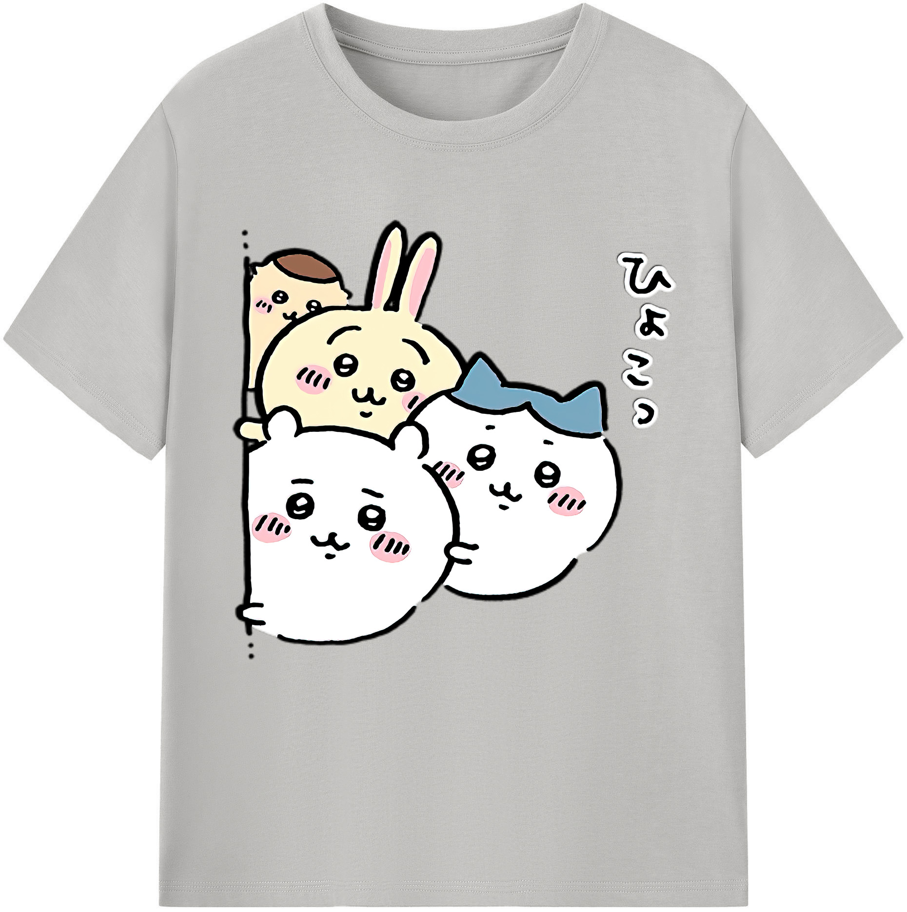 （画像用） ちいかわ ちいかわ Chii-kawa chiikawa レディースカジュアルプリントTシャツ（綿100％）