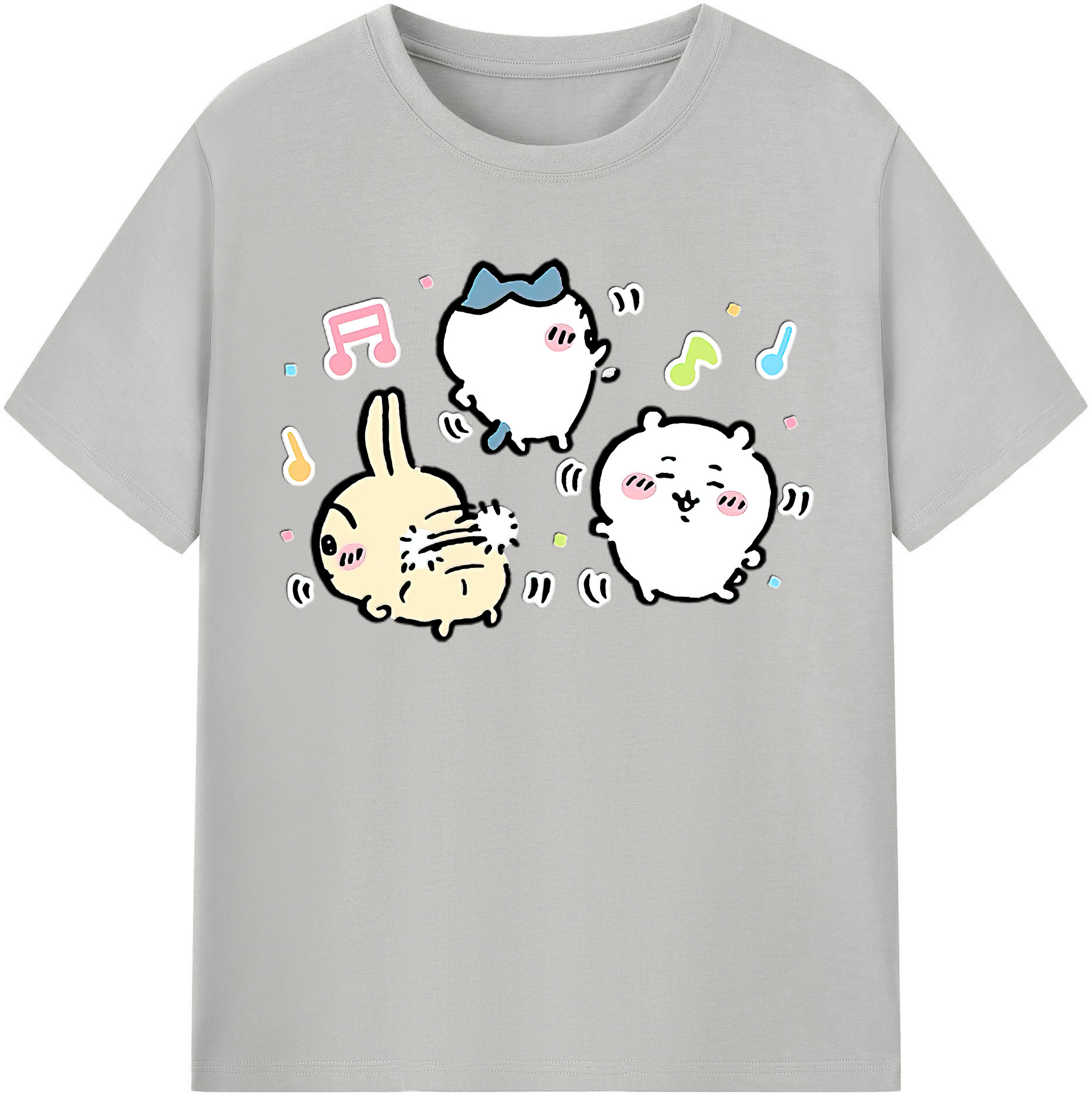 （画像用） ちいかわ うさぎ Chii-kawa usagi レディースカジュアルプリントTシャツ（綿100％）