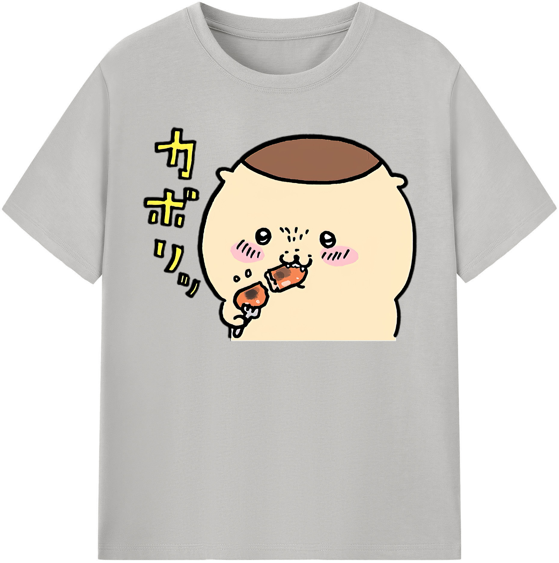 （画像用） ちいかわ くりまんじゅう Chii-kawa kuri manjū レディースカジュアルプリントTシャツ（綿100％）