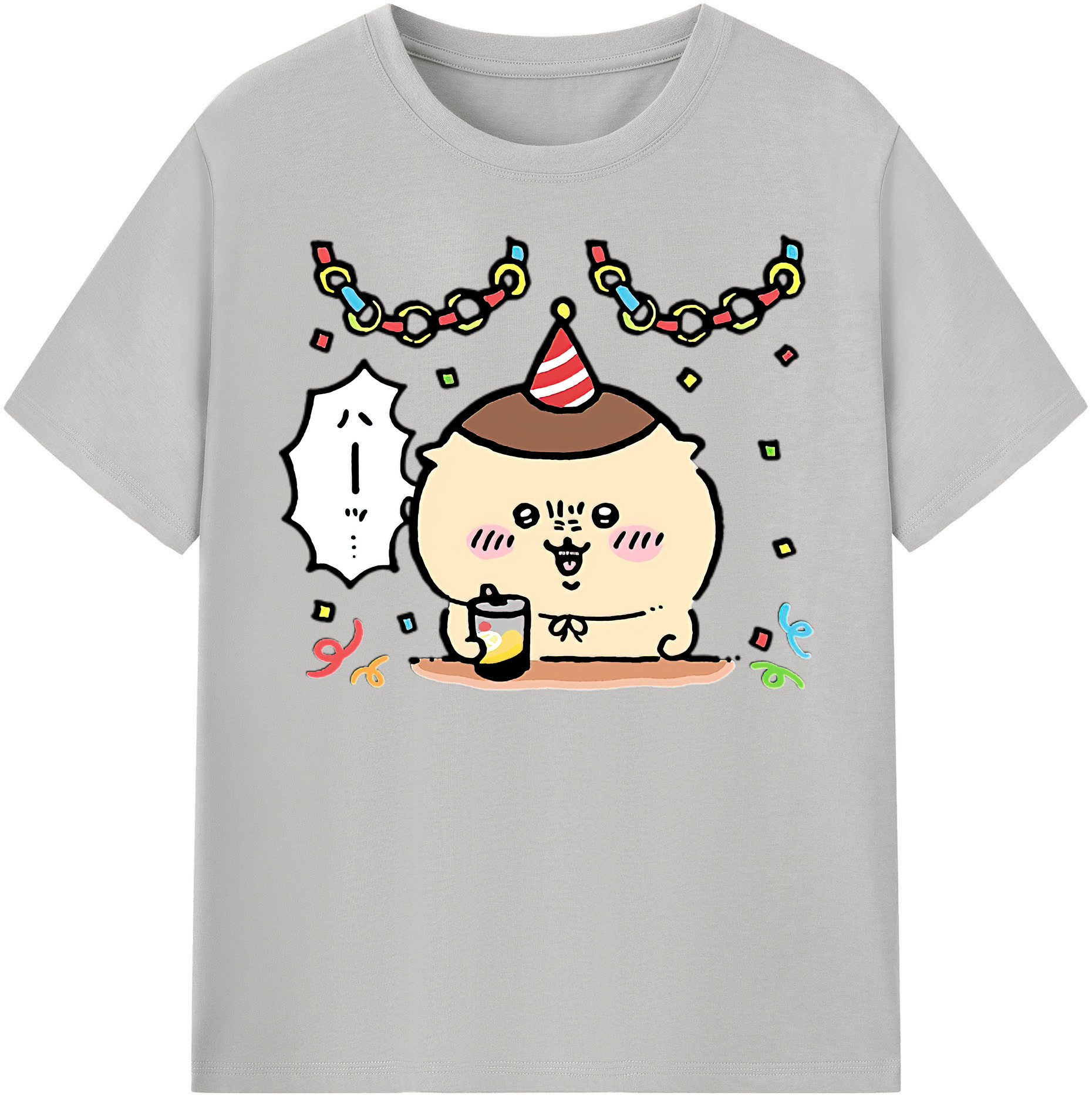 （画像用） ちいかわ くりまんじゅう Chii-kawa kuri manjū レディースカジュアルプリントTシャツ（綿100％）