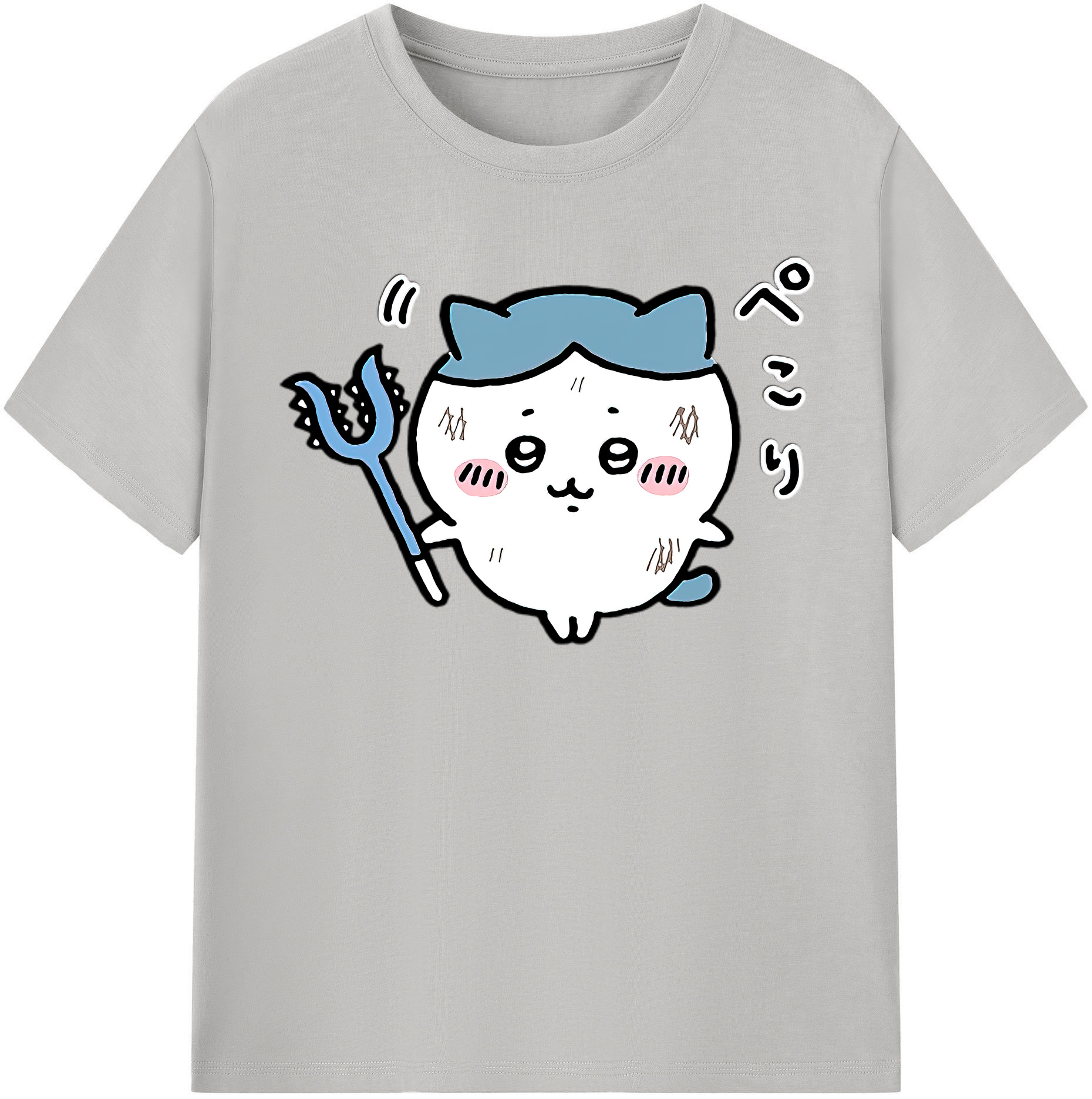 （画像用） ちいかわ ハチワレ Chii-kawa hachiware レディースカジュアルプリントTシャツ（綿100％）