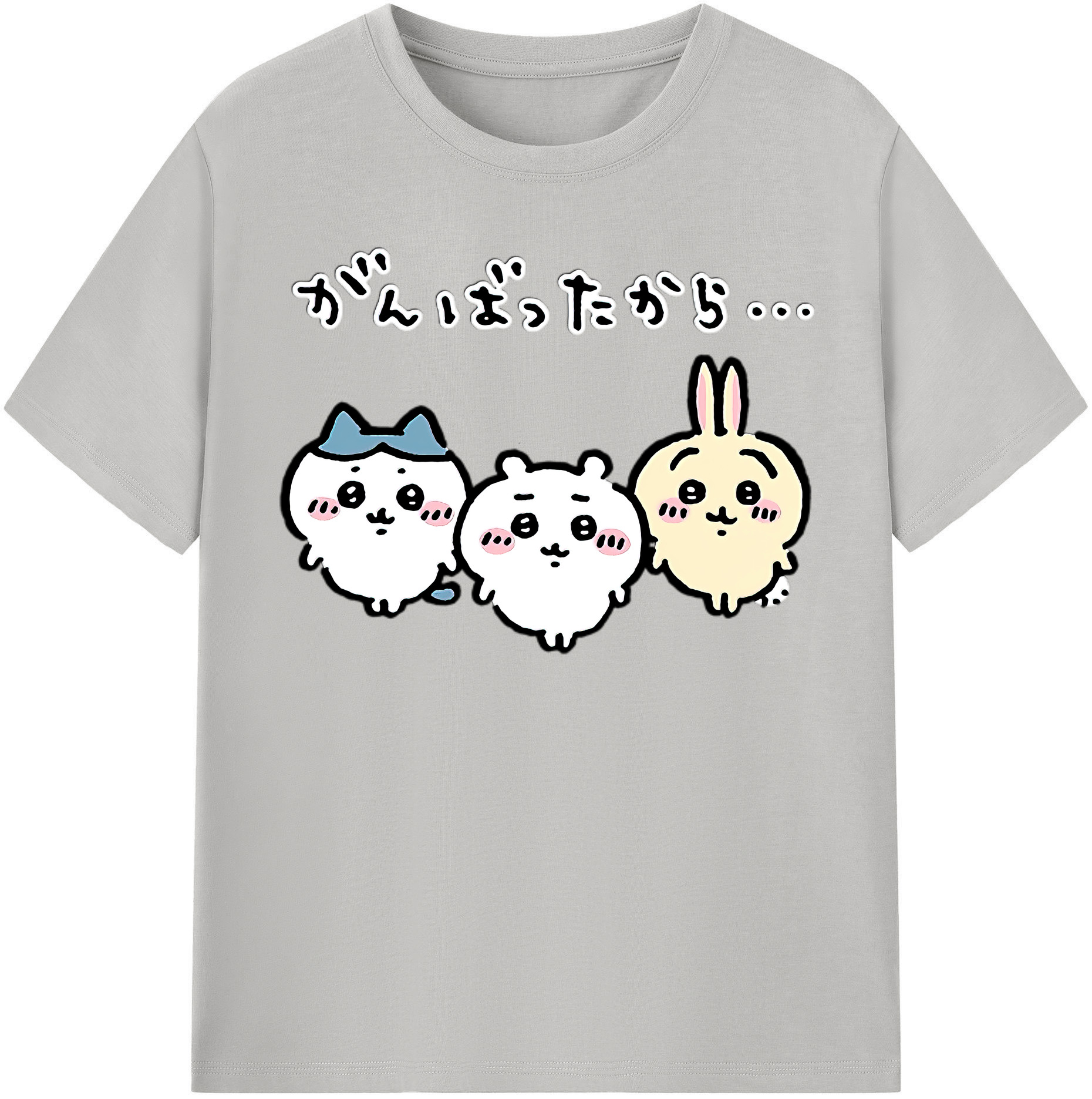 （画像用） ちいかわ ハチワレ Chii-kawa hachiware レディースカジュアルプリントTシャツ（綿100％）