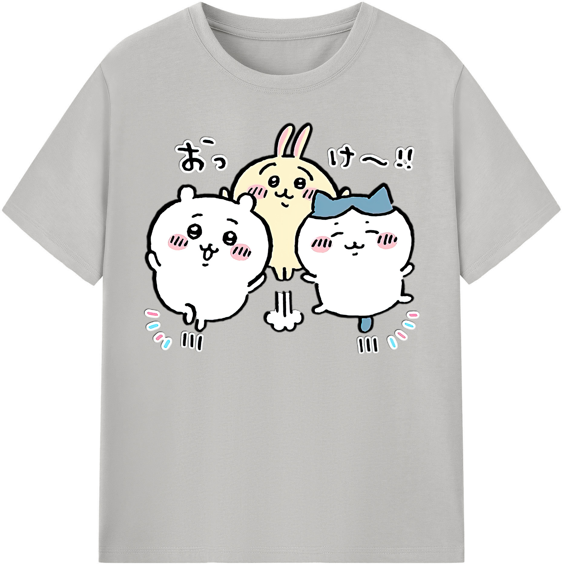 （画像用） ちいかわ ちいかわ Chii-kawa chiikawa レディースカジュアルプリントTシャツ（綿100％）