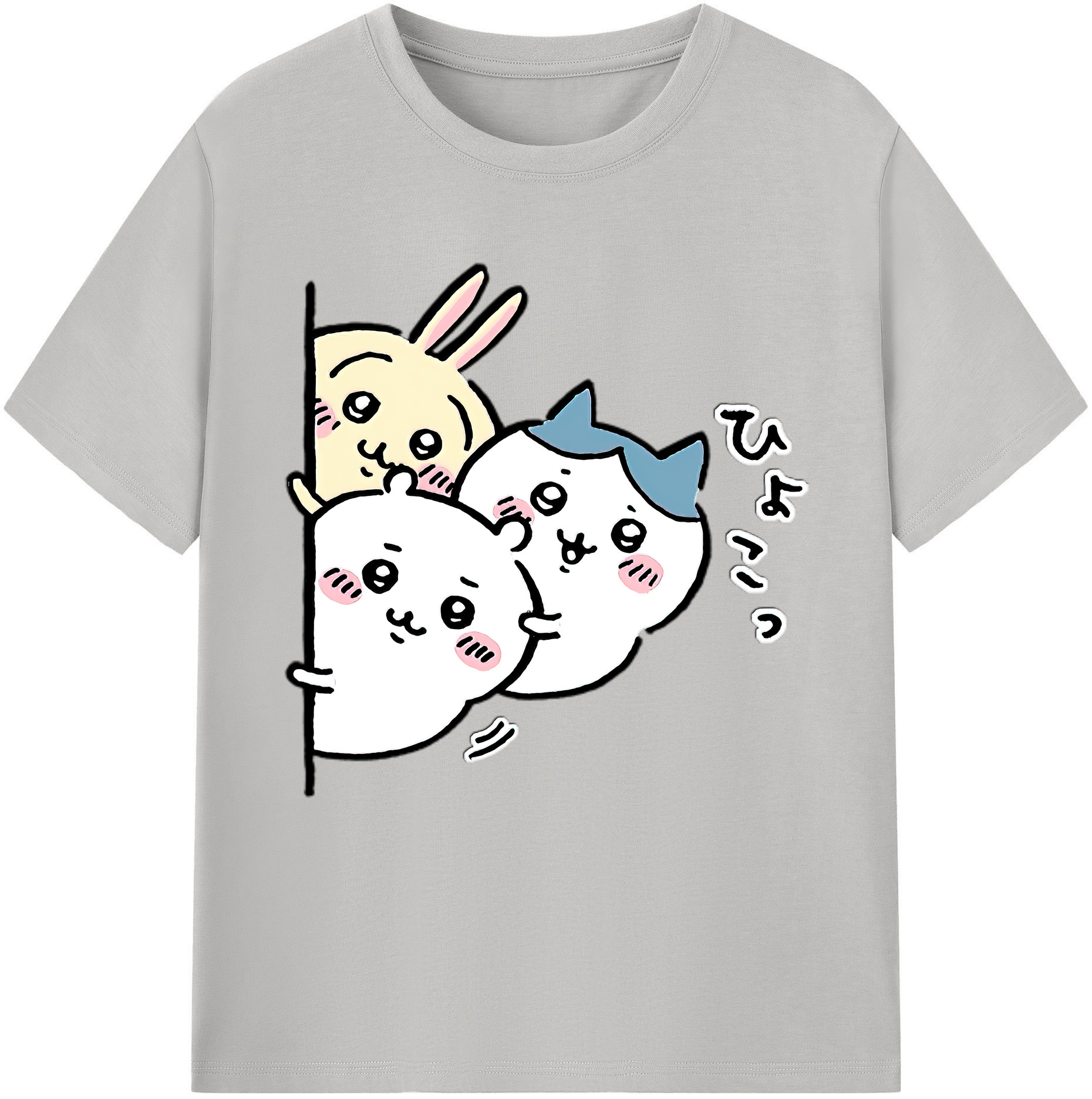 （画像用） ちいかわ うさぎ Chii-kawa usagi レディースカジュアルプリントTシャツ（綿100％）