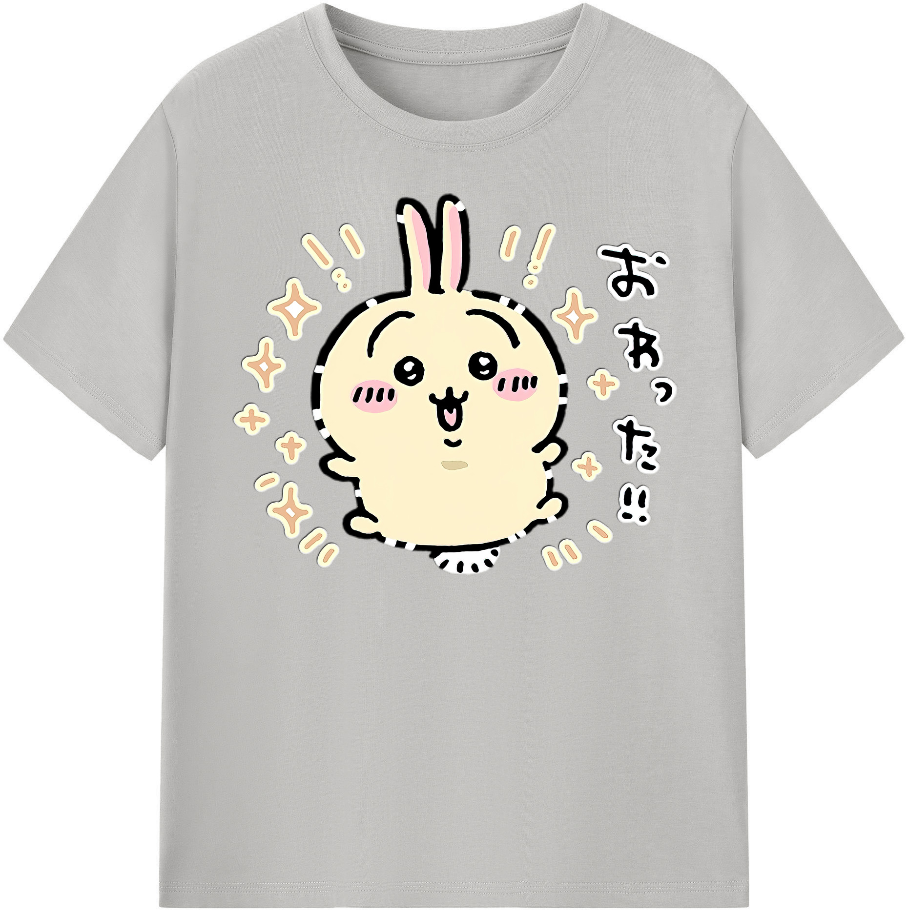 （画像用） ちいかわ うさぎ Chii-kawa usagi レディースカジュアルプリントTシャツ（綿100％）