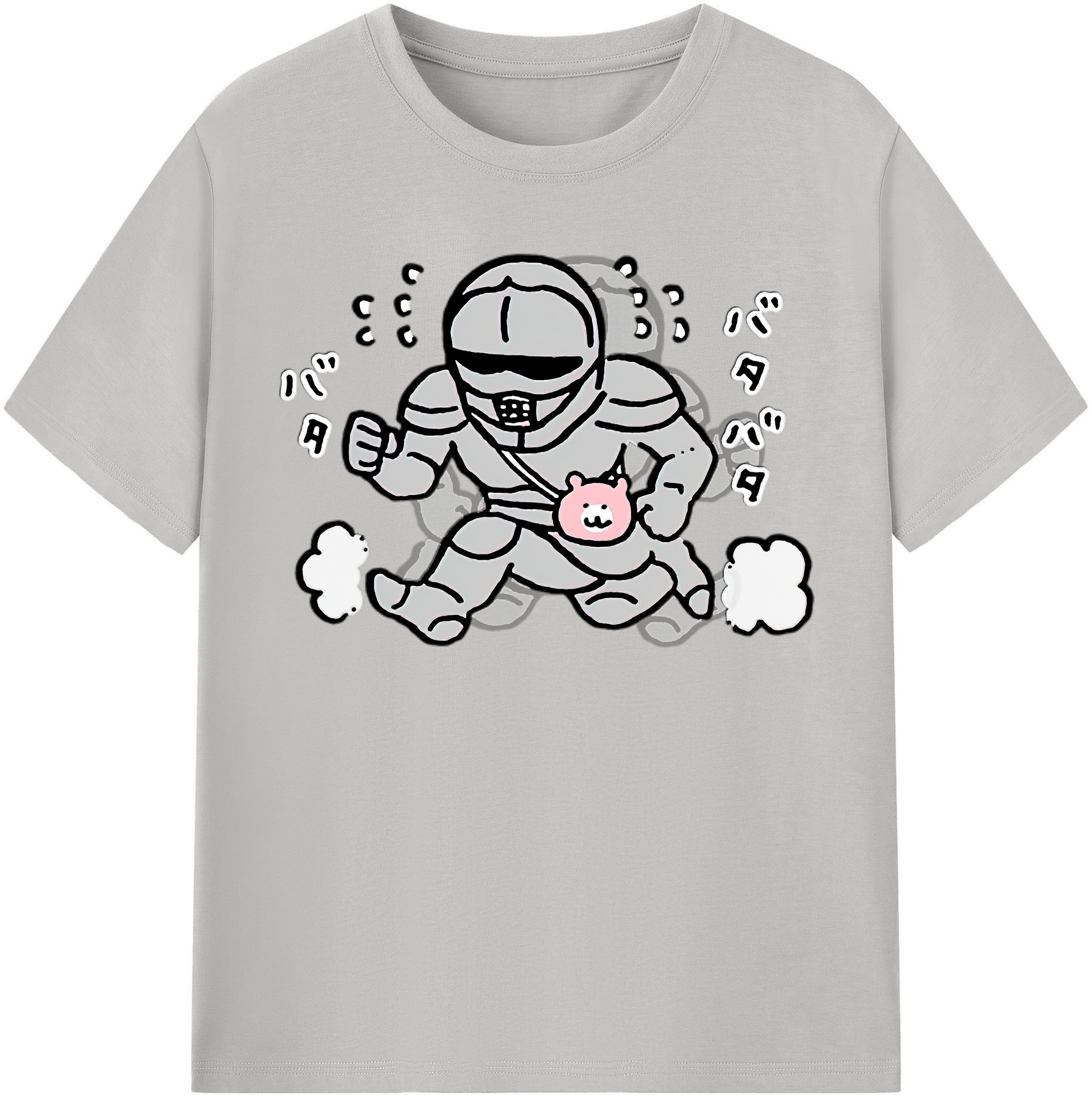 （画像用） ちいかわ 労働の鎧さん Chii-kawa Mr. Armor of Labor レディースカジュアルプリントTシャツ（綿100％）