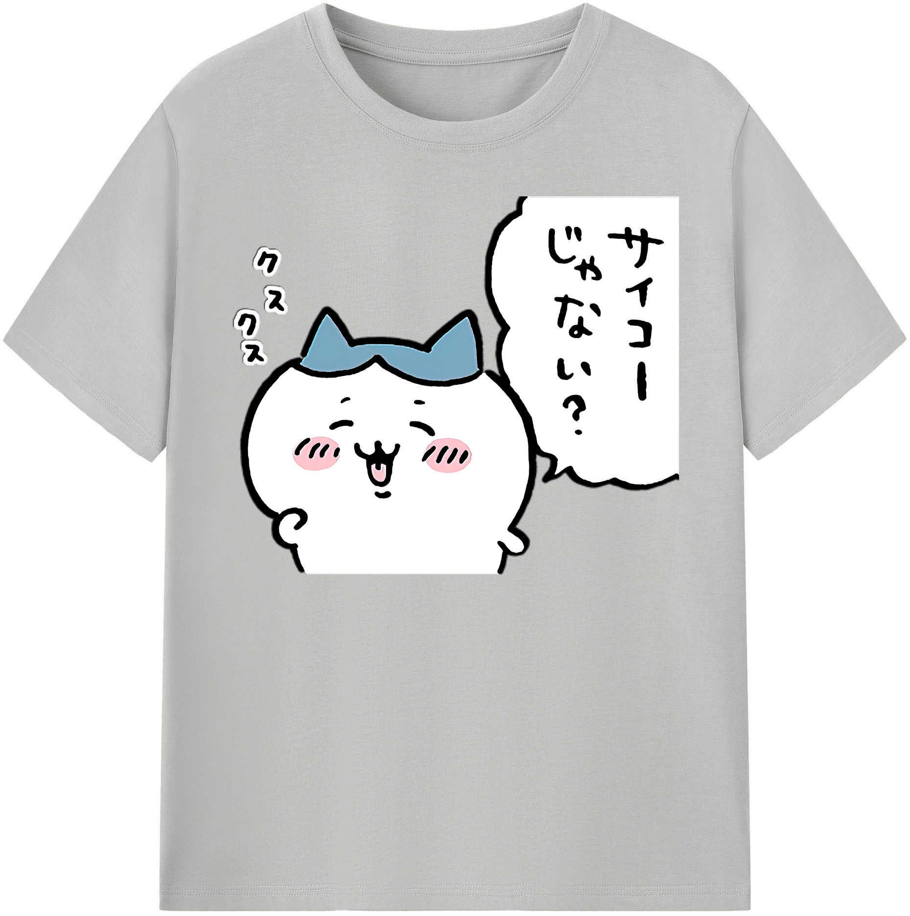 （画像用） ちいかわ ハチワレ Chii-kawa hachiware レディースカジュアルプリントTシャツ（綿100％）