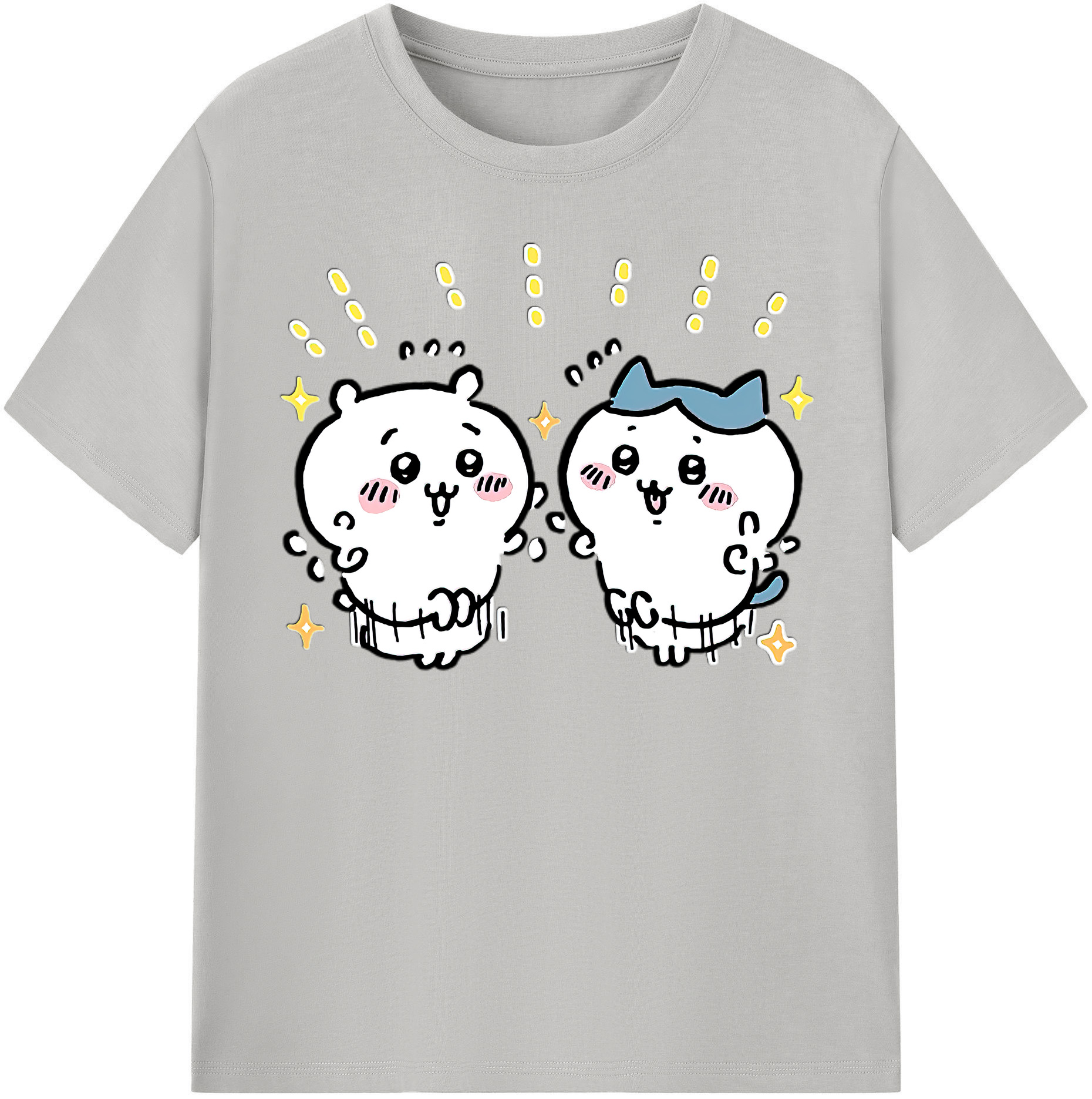 （画像用） ちいかわ ハチワレ Chii-kawa hachiware レディースカジュアルプリントTシャツ（綿100％）