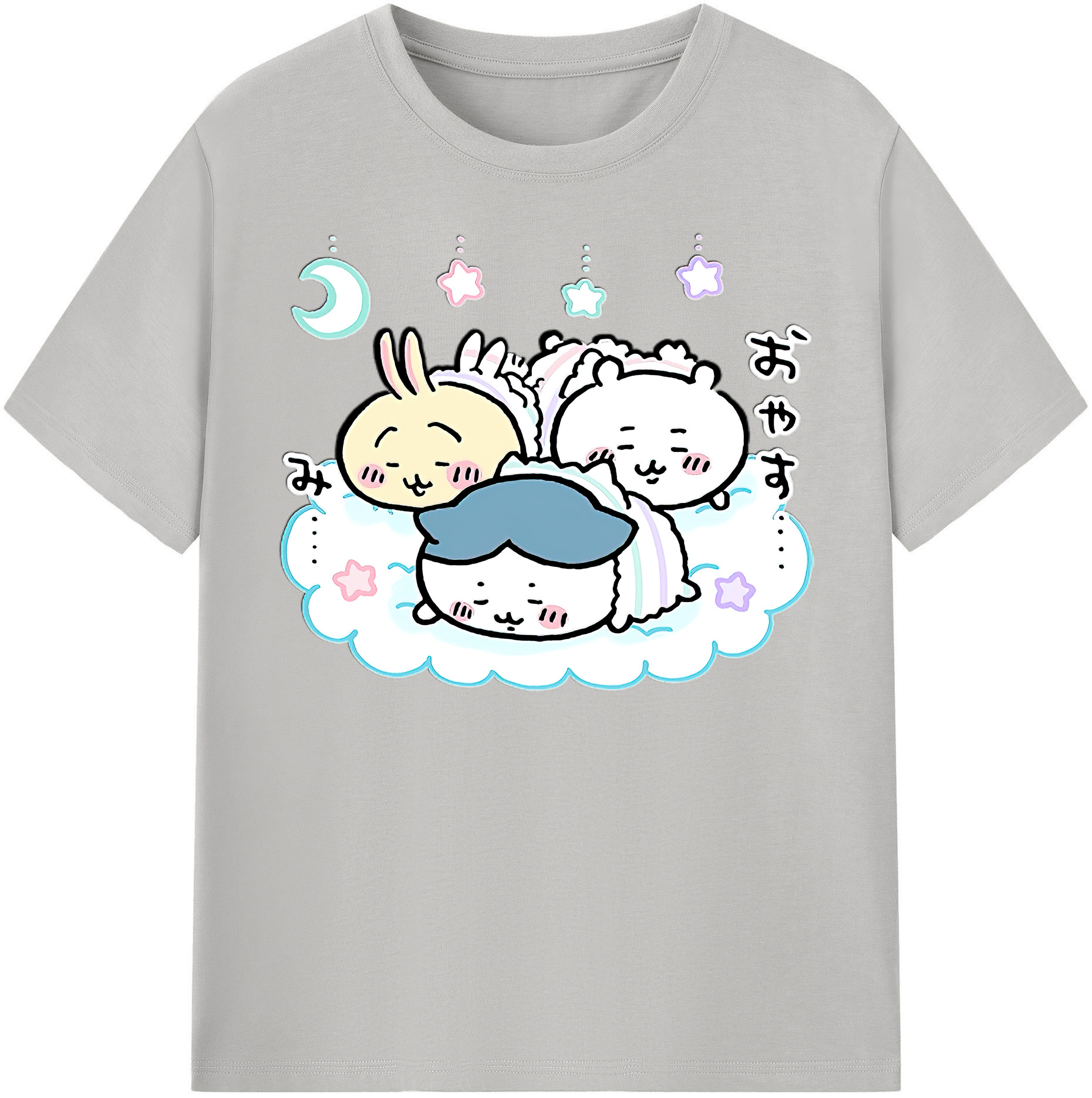 （画像用） ちいかわ ハチワレ Chii-kawa hachiware レディースカジュアルプリントTシャツ（綿100％）