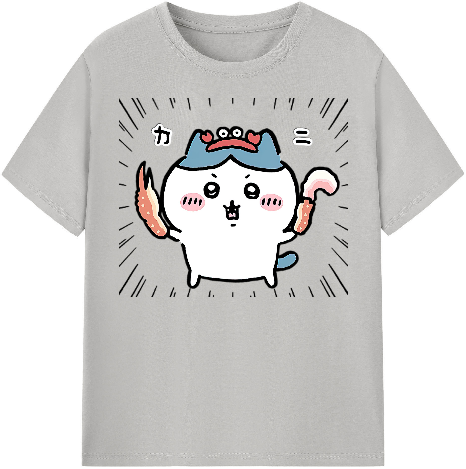 （画像用） ちいかわ ハチワレ Chii-kawa hachiware レディースカジュアルプリントTシャツ（綿100％）