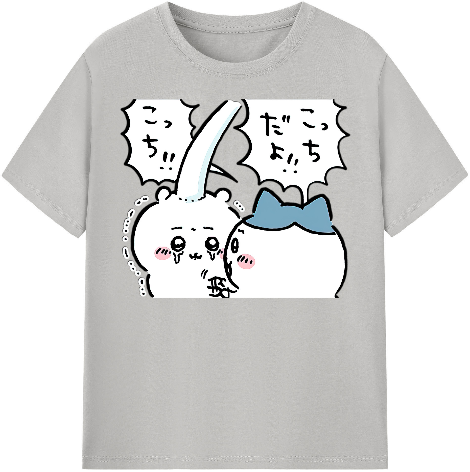 （画像用） ちいかわ ハチワレ Chii-kawa hachiware レディースカジュアルプリントTシャツ（綿100％）
