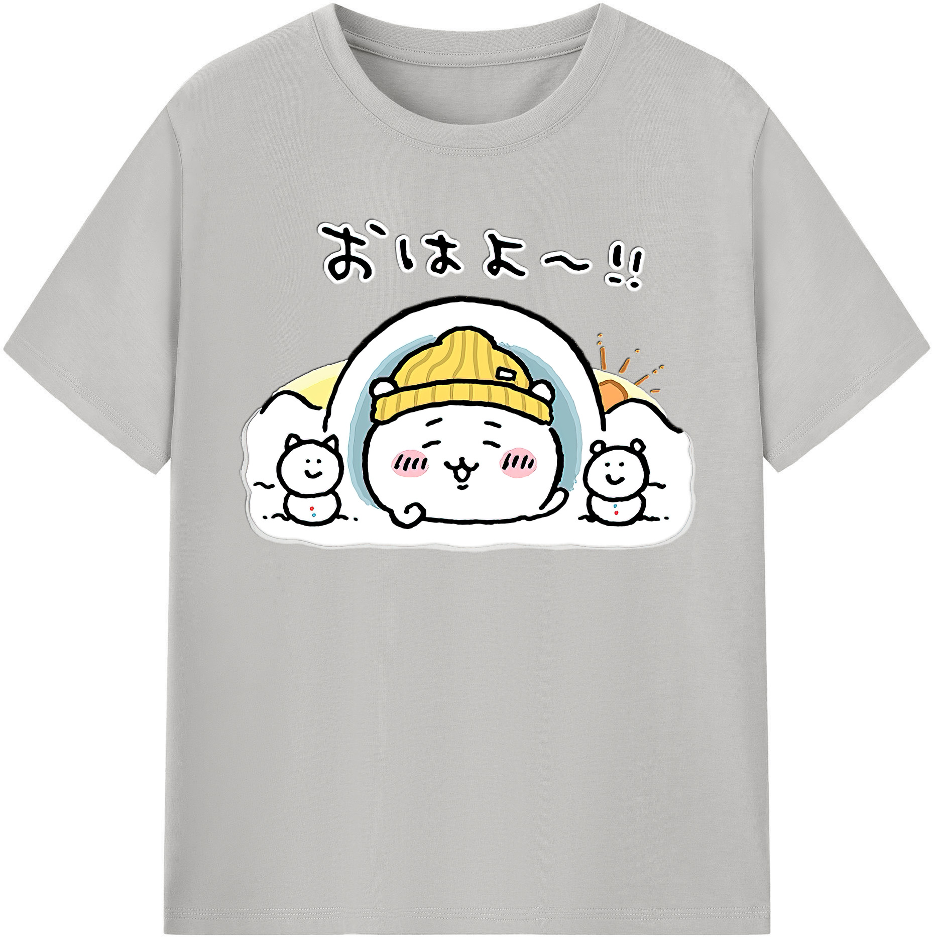 （画像用） ちいかわ ちいかわ Chii-kawa chiikawa レディースカジュアルプリントTシャツ（綿100％）