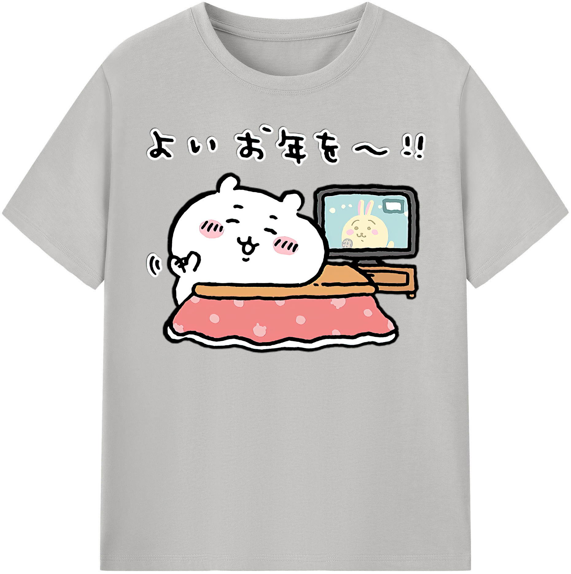 （画像用） ちいかわ ちいかわ Chii-kawa chiikawa レディースカジュアルプリントTシャツ（綿100％）