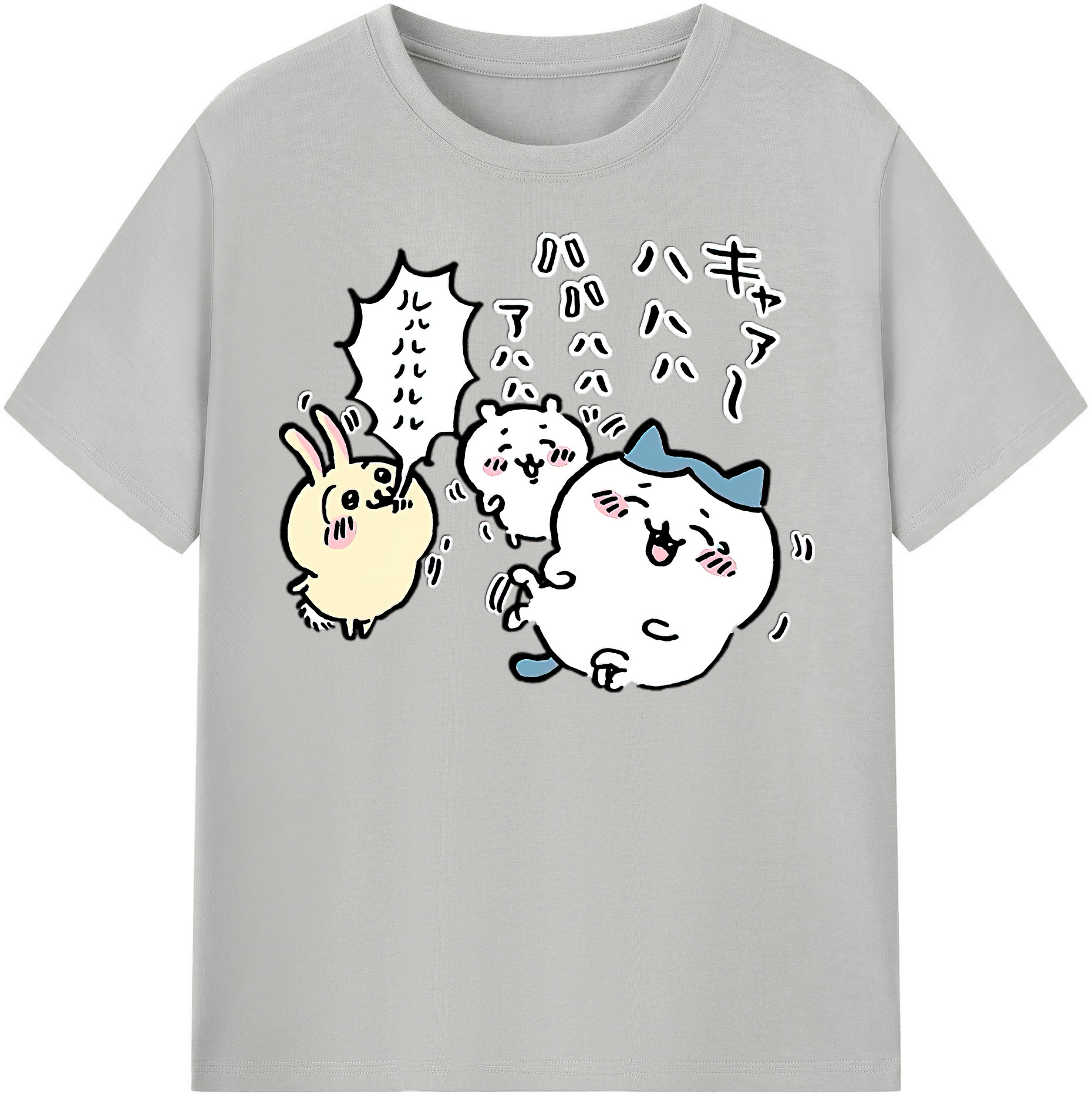 （画像用） ちいかわ うさぎ Chii-kawa usagi レディースカジュアルプリントTシャツ（綿100％）