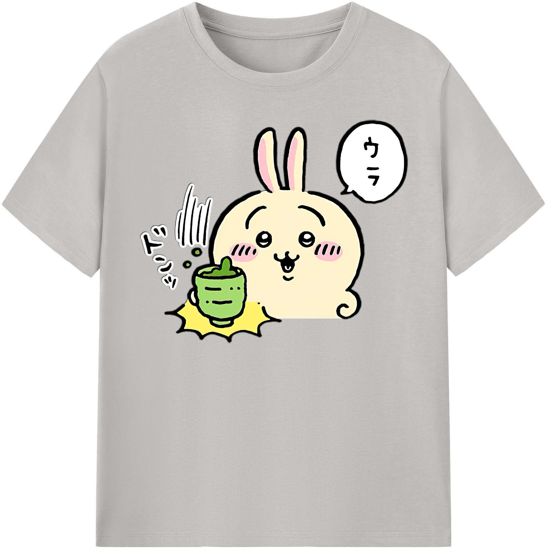（画像用） ちいかわ うさぎ Chii-kawa usagi レディースカジュアルプリントTシャツ（綿100％）