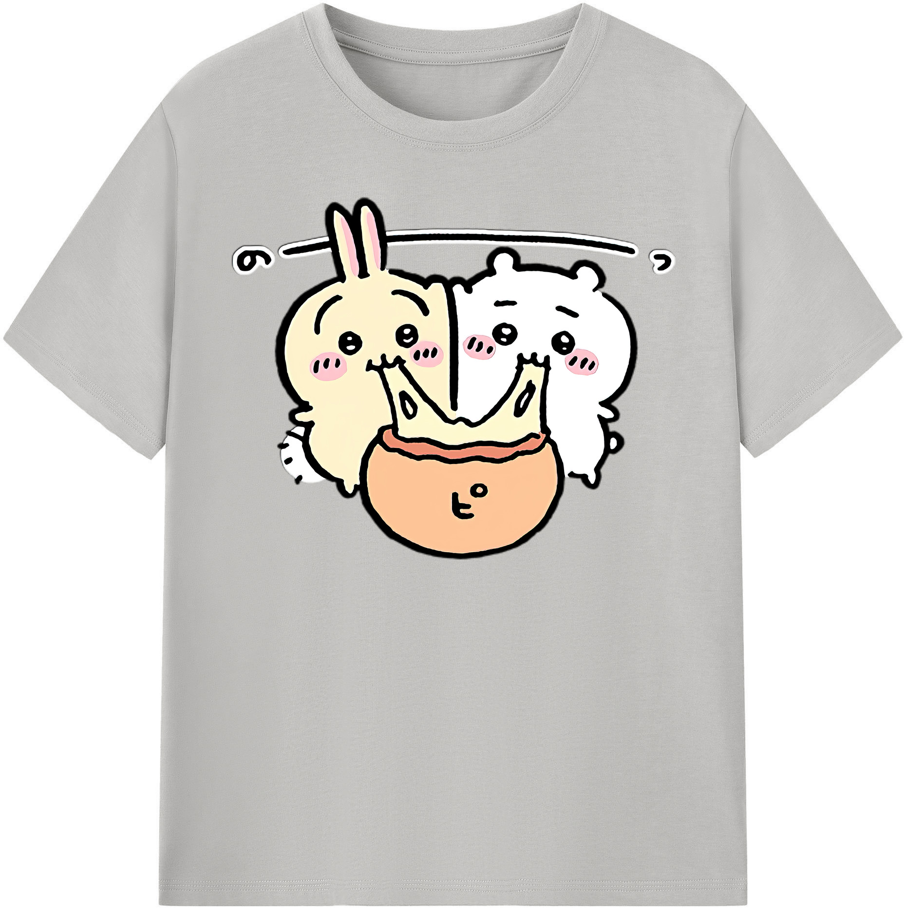（画像用） ちいかわ うさぎ Chii-kawa usagi レディースカジュアルプリントTシャツ（綿100％）