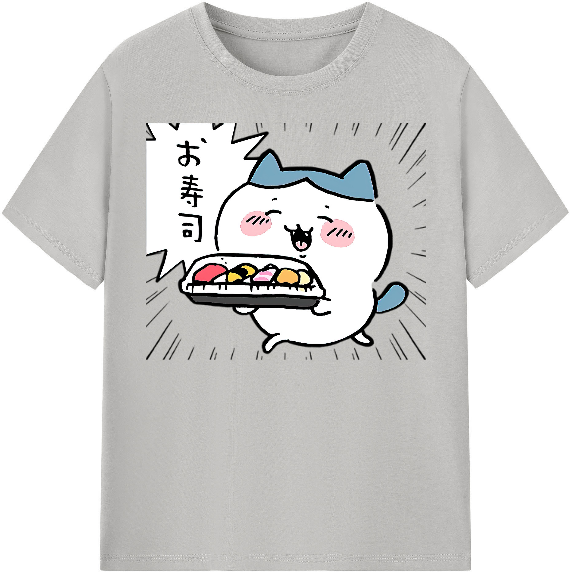 （画像用） ちいかわ ハチワレ Chii-kawa hachiware レディースカジュアルプリントTシャツ（綿100％）