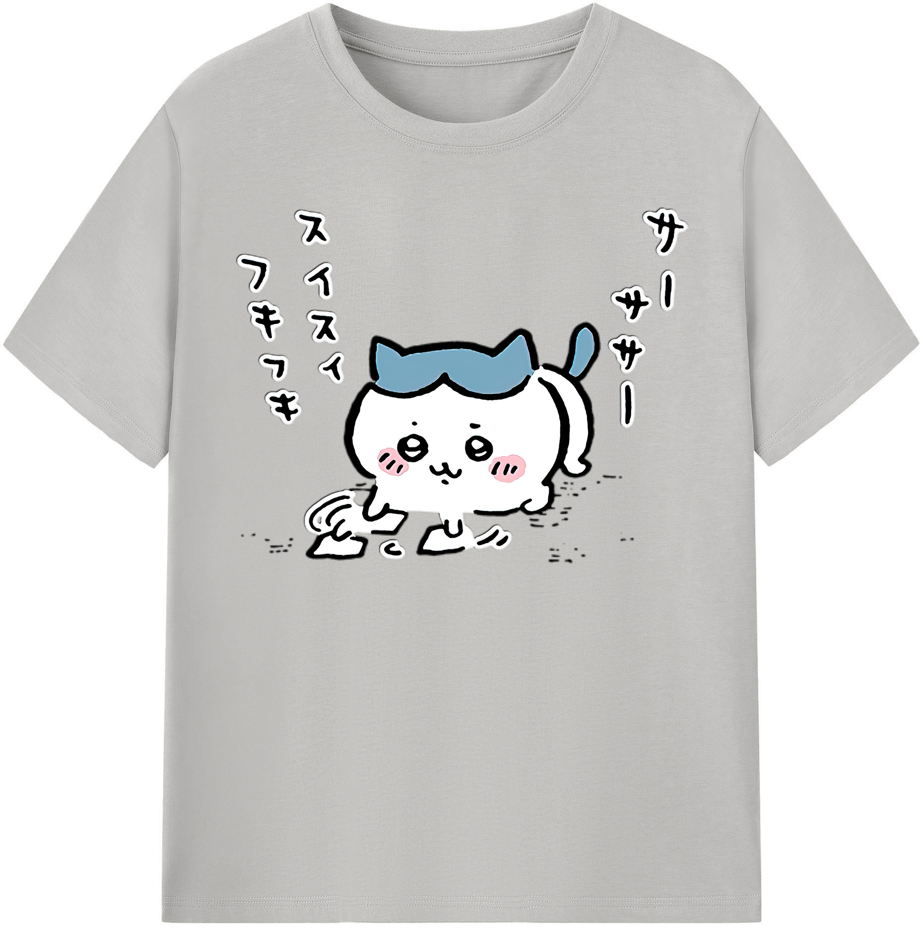 （画像用） ちいかわ ハチワレ Chii-kawa hachiware レディースカジュアルプリントTシャツ（綿100％）
