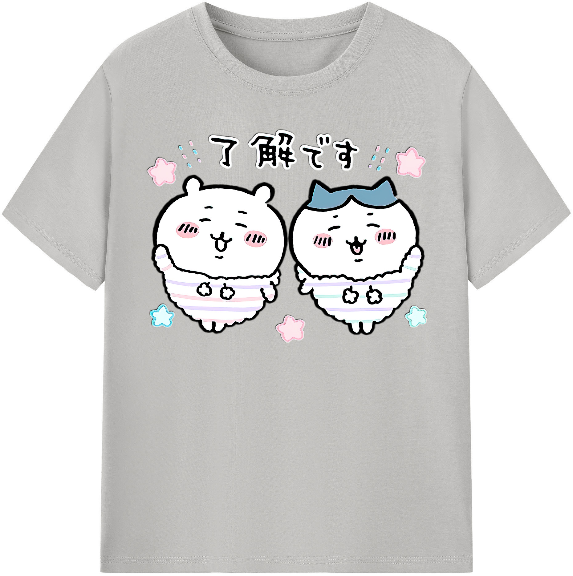（画像用） ちいかわ ハチワレ Chii-kawa hachiware レディースカジュアルプリントTシャツ（綿100％）