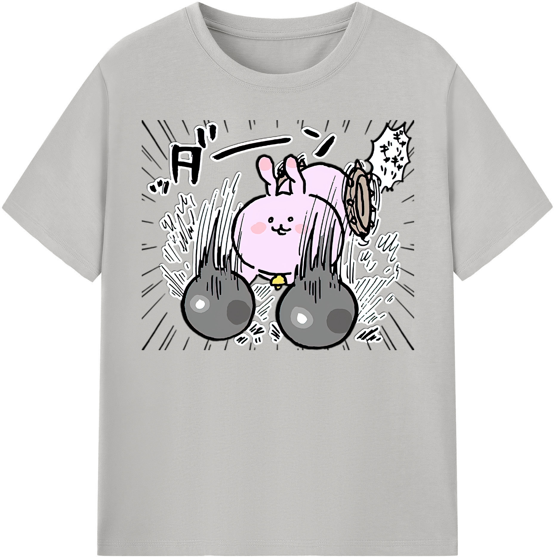 （画像用） ちいかわ うさぎ Chii-kawa usagi レディースカジュアルプリントTシャツ（綿100％）