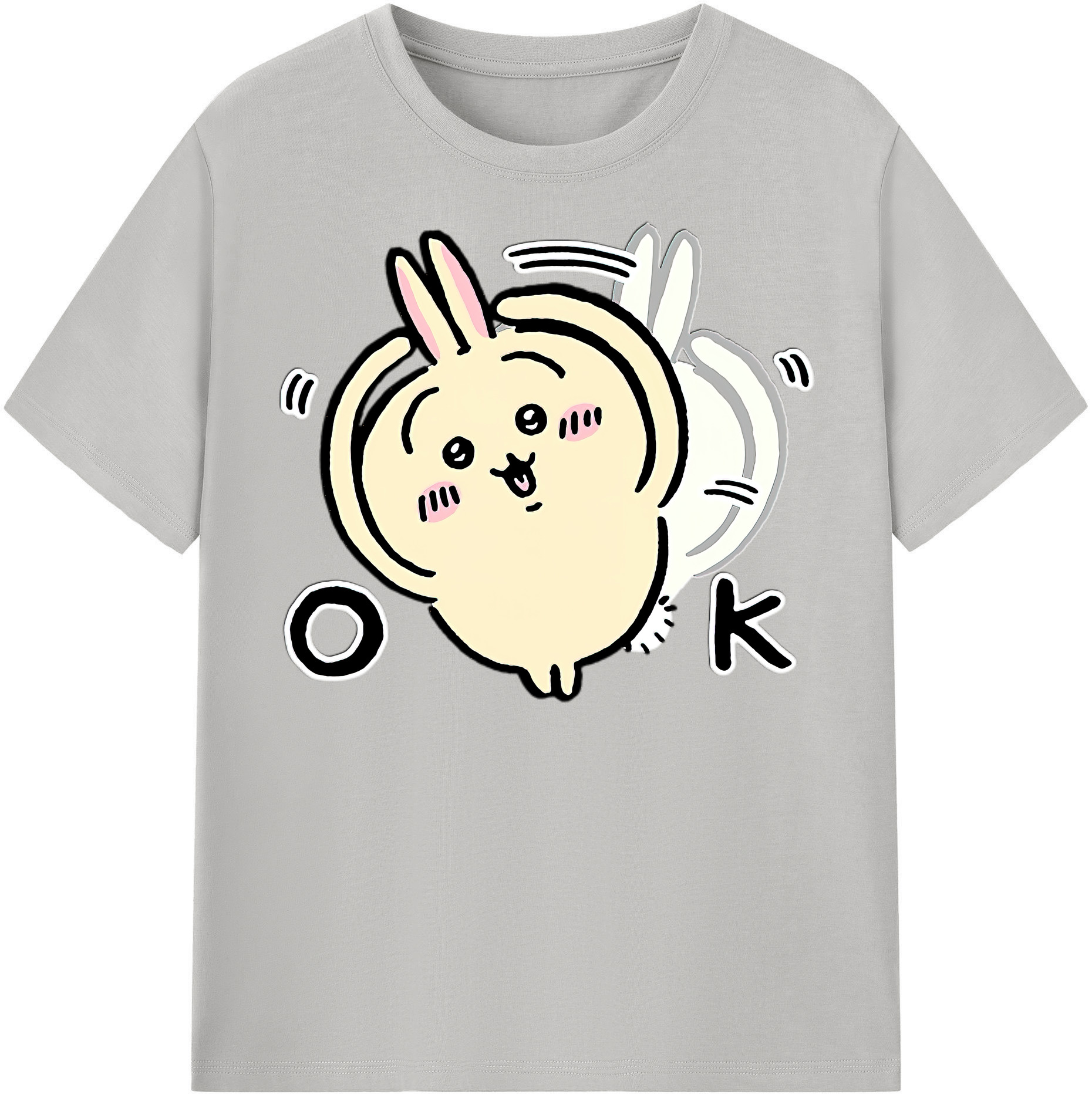 （画像用） ちいかわ うさぎ Chii-kawa usagi レディースカジュアルプリントTシャツ（綿100％）