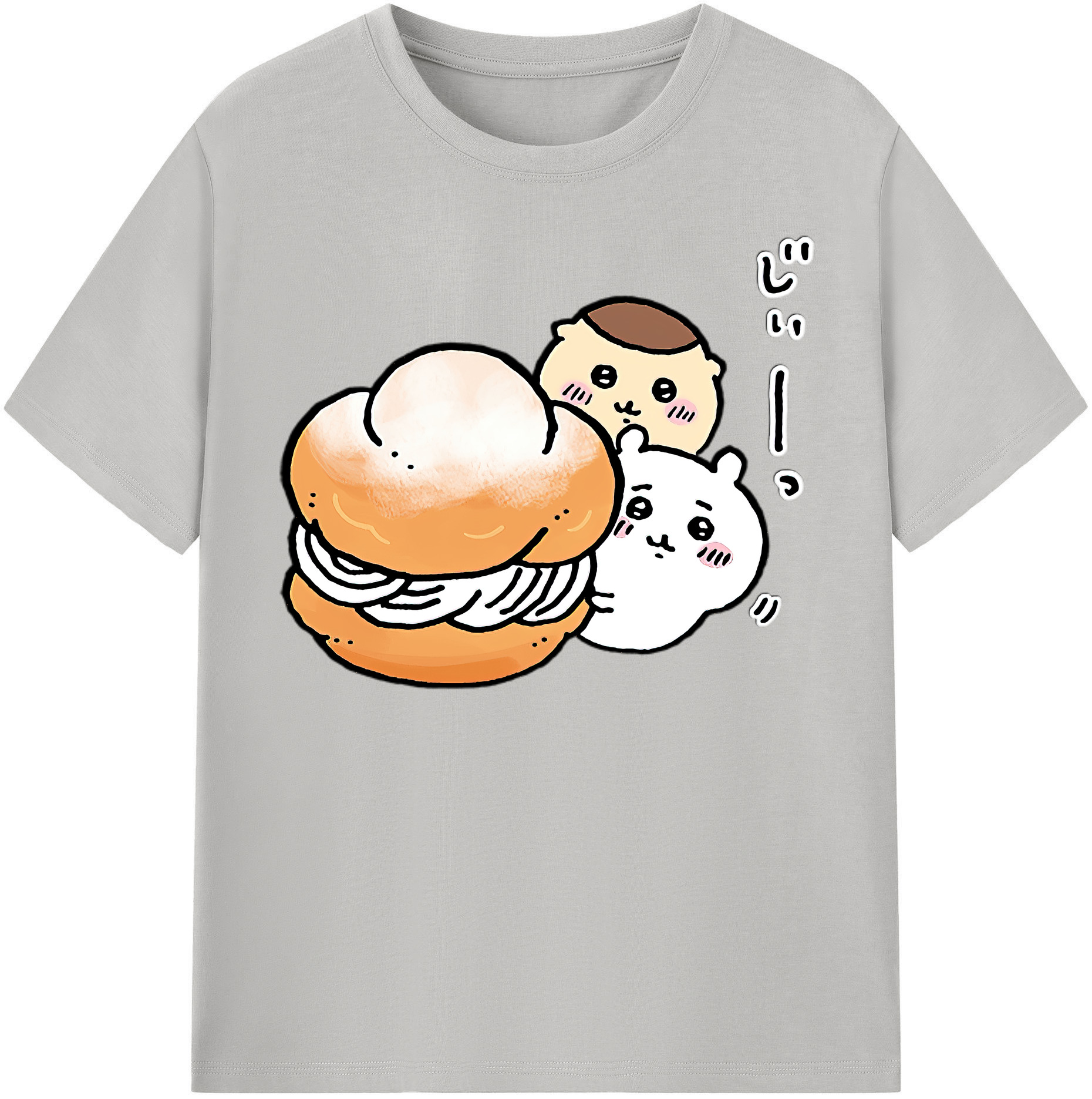 （画像用） ちいかわ くりまんじゅう Chii-kawa kuri manjū レディースカジュアルプリントTシャツ（綿100％）