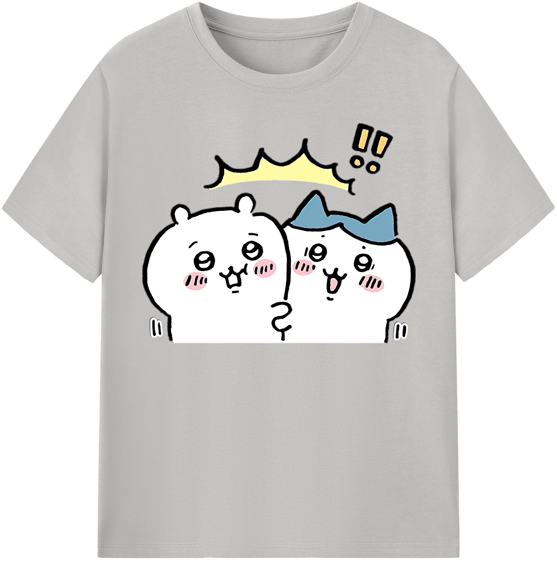 （画像用） ちいかわ ハチワレ Chii-kawa hachiware レディースカジュアルプリントTシャツ（綿100％）