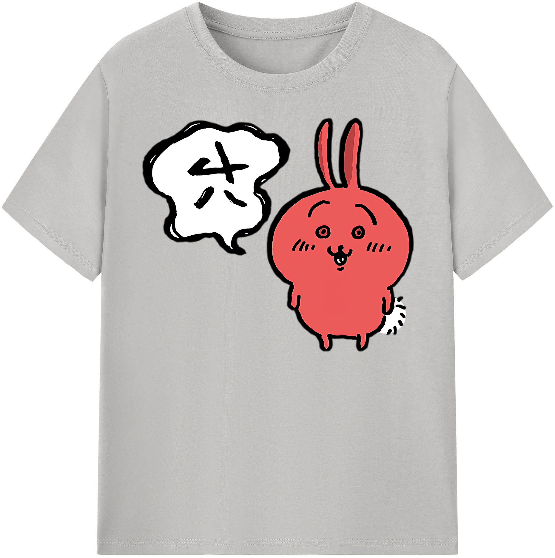 （画像用） ちいかわ ハチワレ Chii-kawa hachiware レディースカジュアルプリントTシャツ（綿100％）