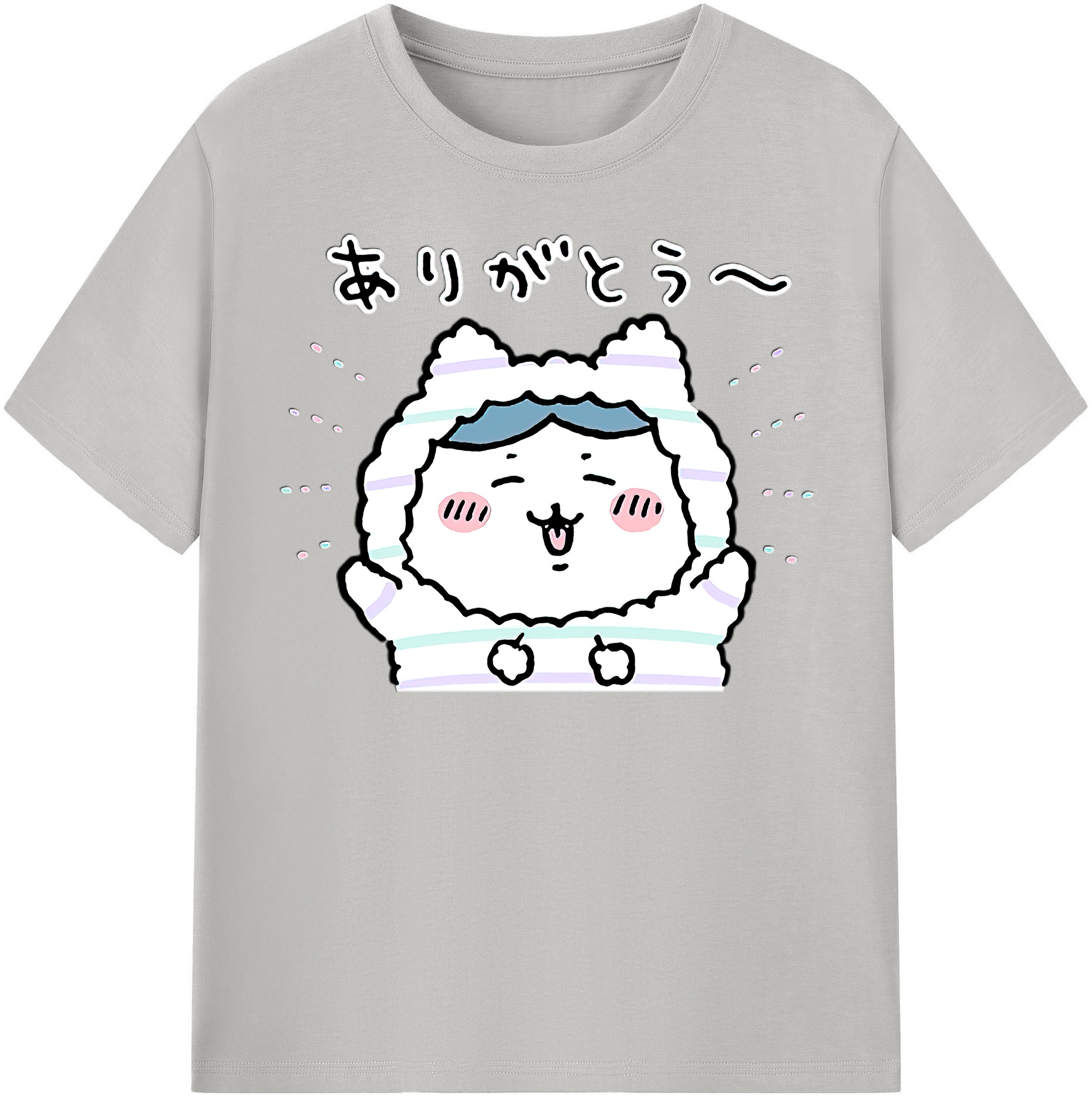 （画像用） ちいかわ ハチワレ Chii-kawa hachiware レディースカジュアルプリントTシャツ（綿100％）