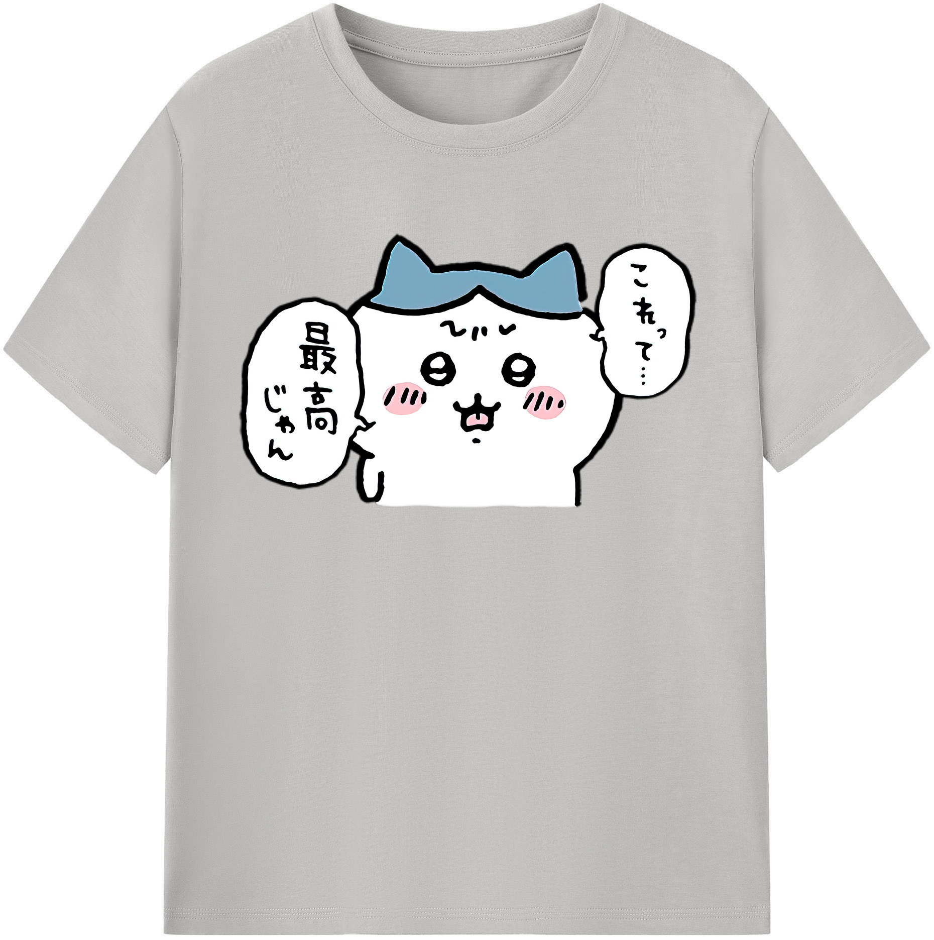 （画像用） ちいかわ ハチワレ Chii-kawa hachiware レディースカジュアルプリントTシャツ（綿100％）