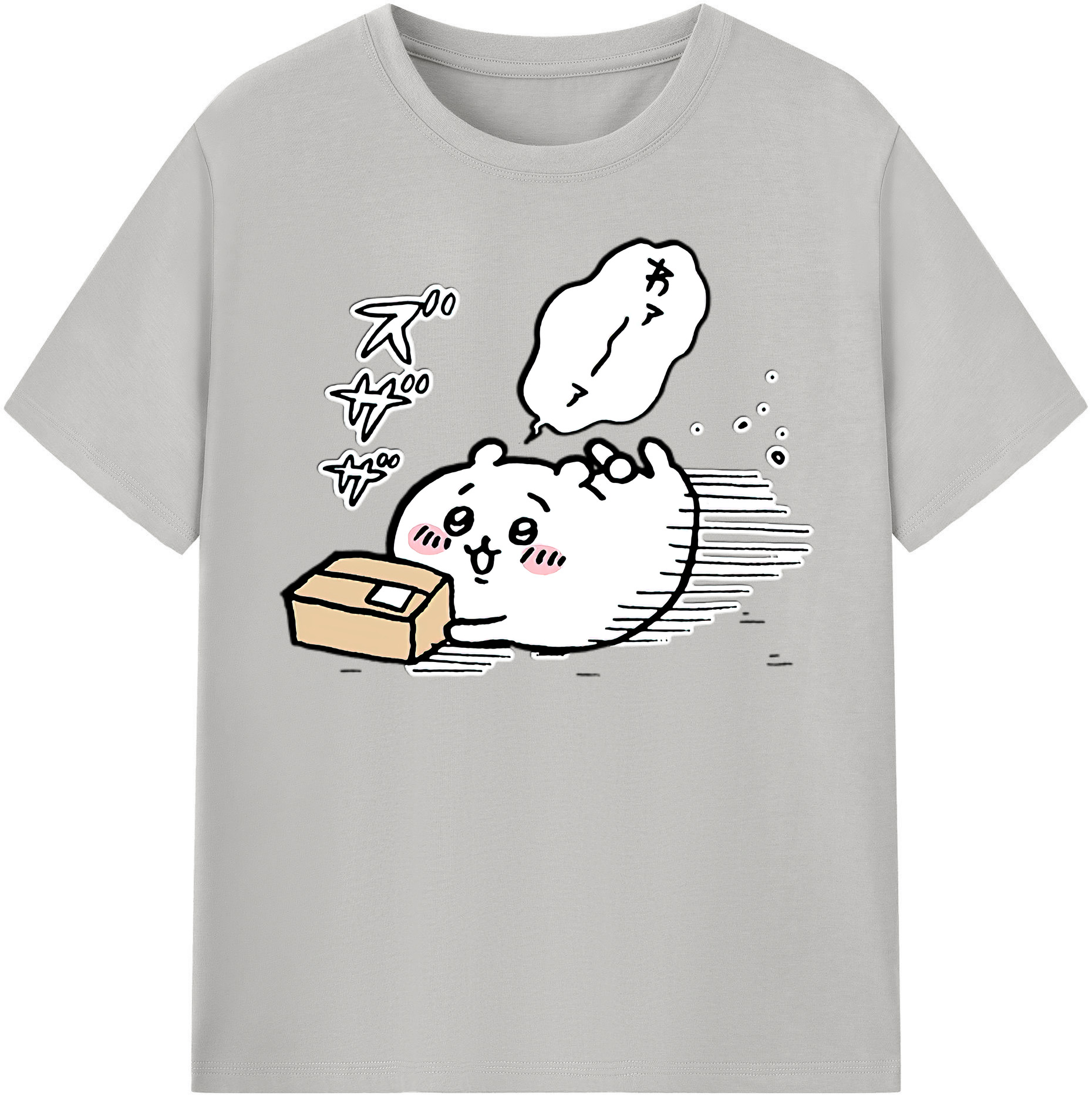 （画像用） ちいかわ ちいかわ Chii-kawa chiikawa レディースカジュアルプリントTシャツ（綿100％）