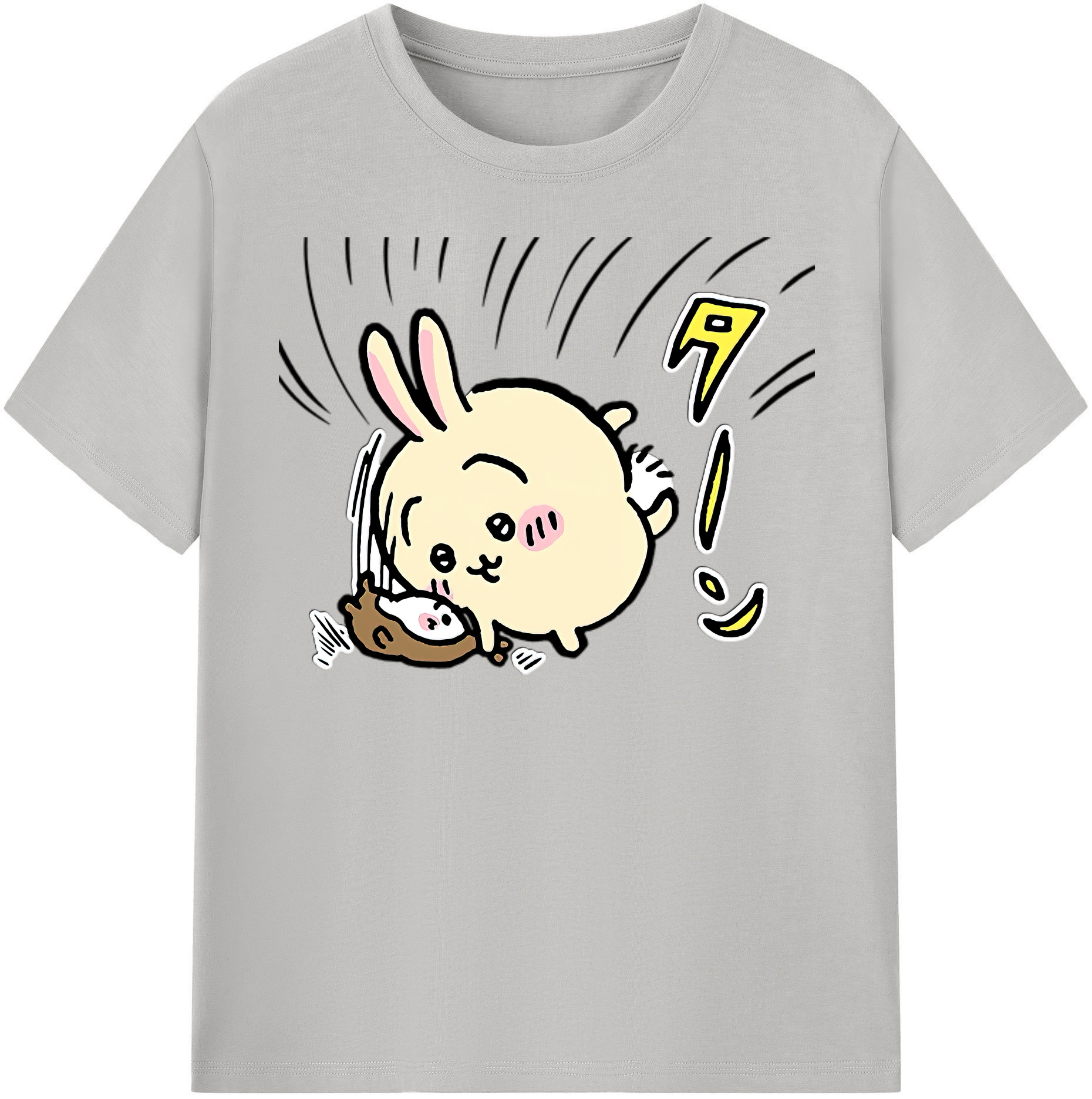 （画像用） ちいかわ うさぎ Chii-kawa usagi レディースカジュアルプリントTシャツ（綿100％）