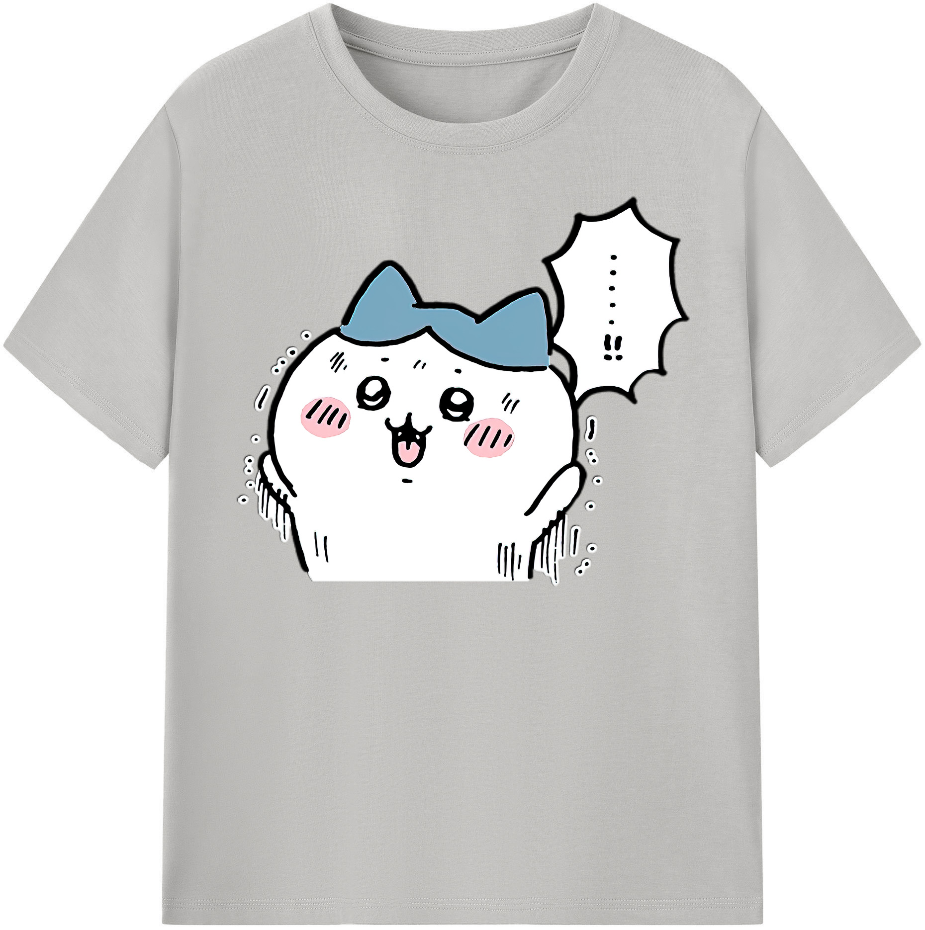 （画像用） ちいかわ ハチワレ Chii-kawa hachiware レディースカジュアルプリントTシャツ（綿100％）
