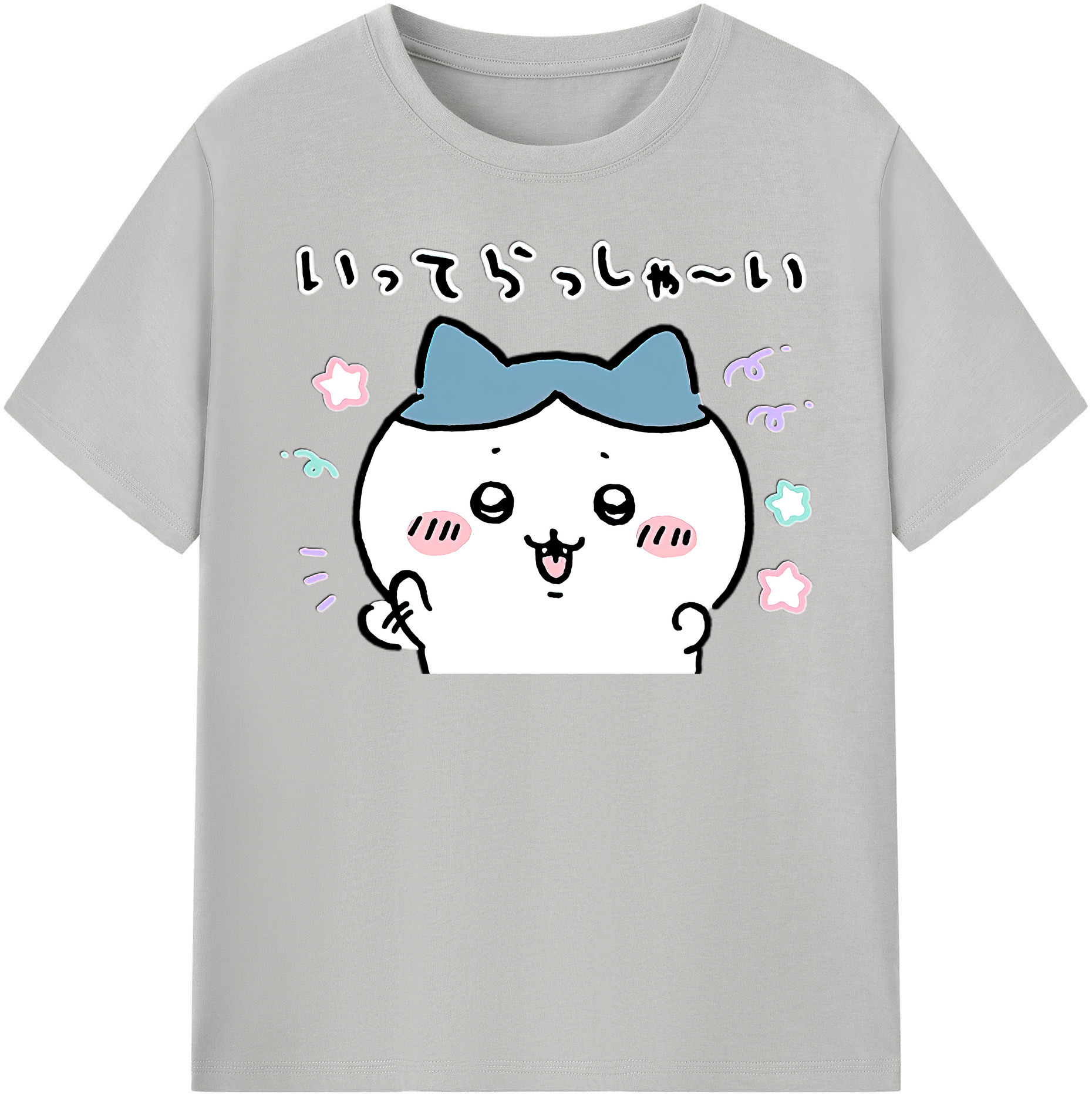 （画像用） ちいかわ ハチワレ Chii-kawa hachiware レディースカジュアルプリントTシャツ（綿100％）